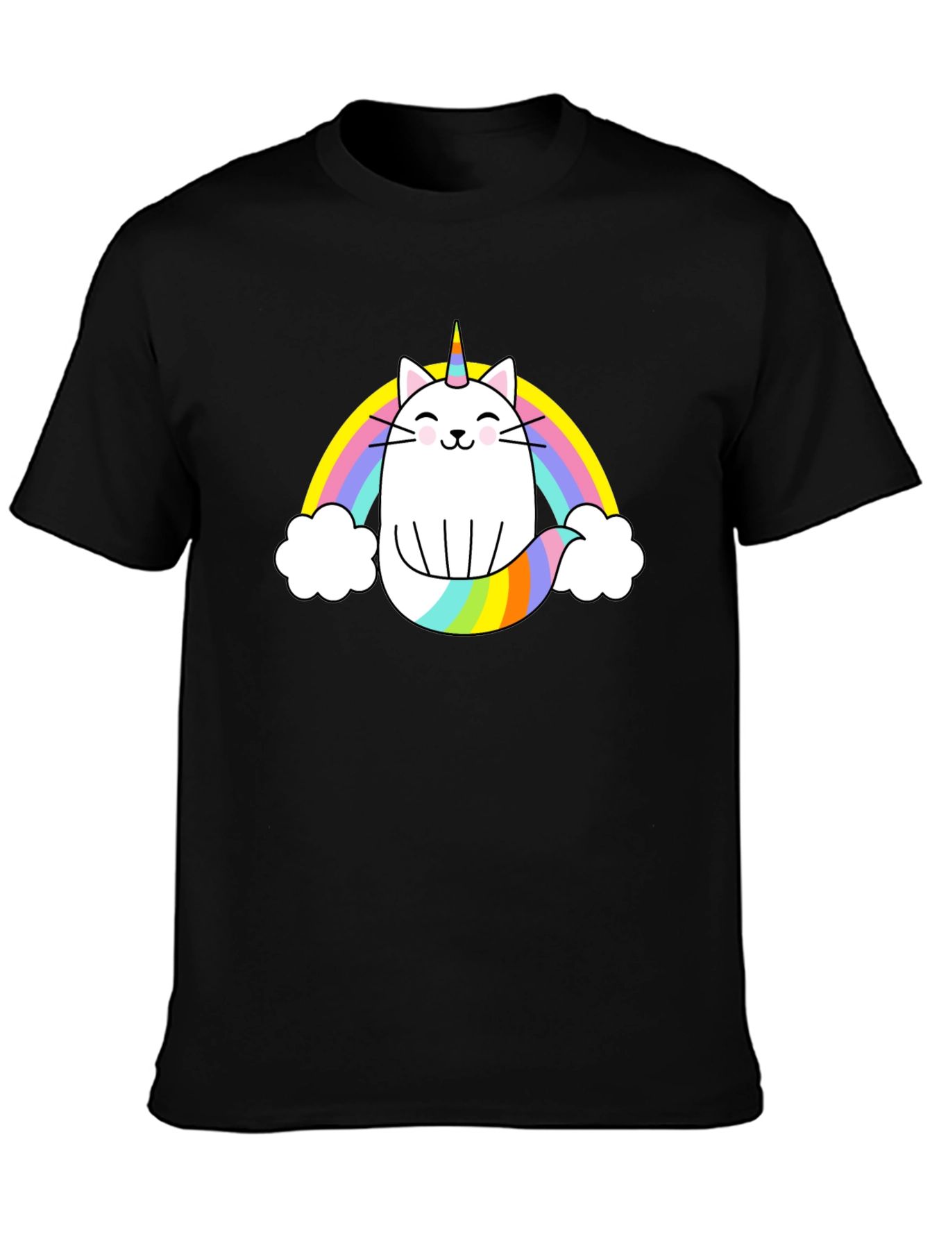 Unicat Rainbow T-Shirt - Black Cotton Blend