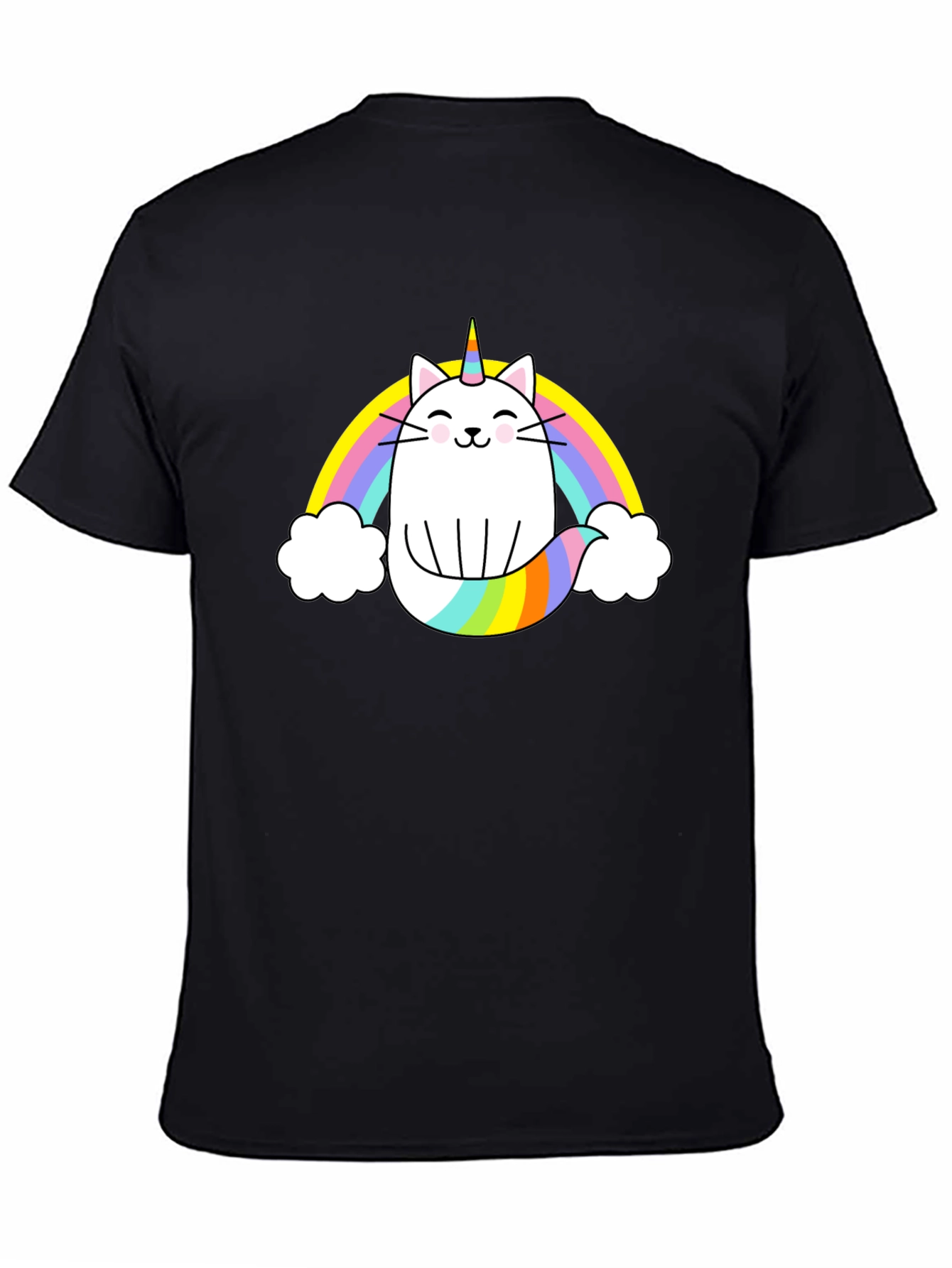 Unicat Rainbow T-Shirt - Black Cotton Blend