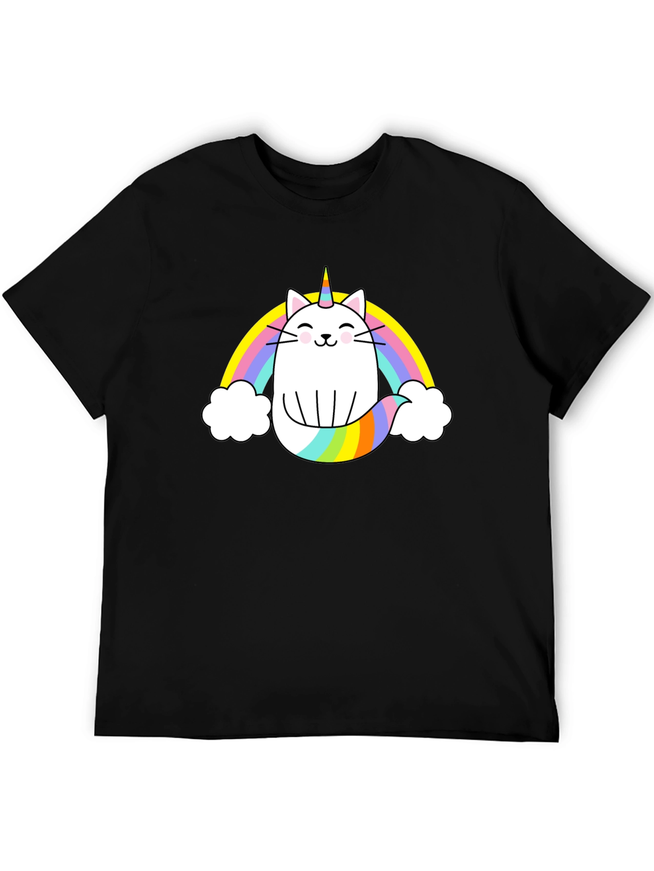 Unicat Rainbow T-Shirt - Black Cotton Blend
