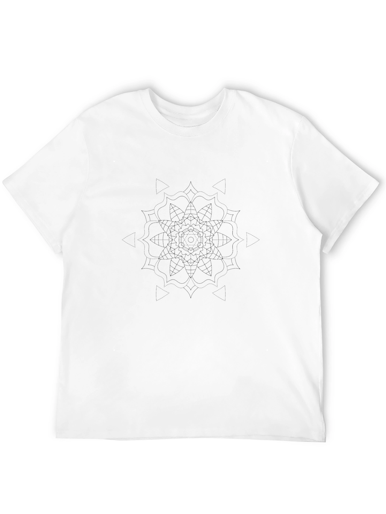 Geometric Mandala Graphic Black T-Shirt