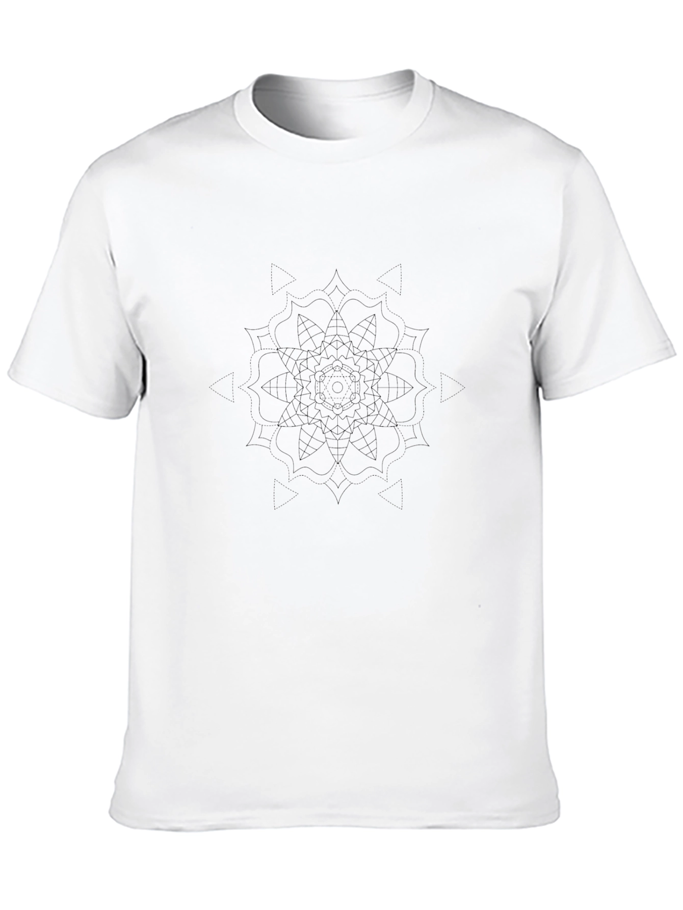 Geometric Mandala Graphic Black T-Shirt