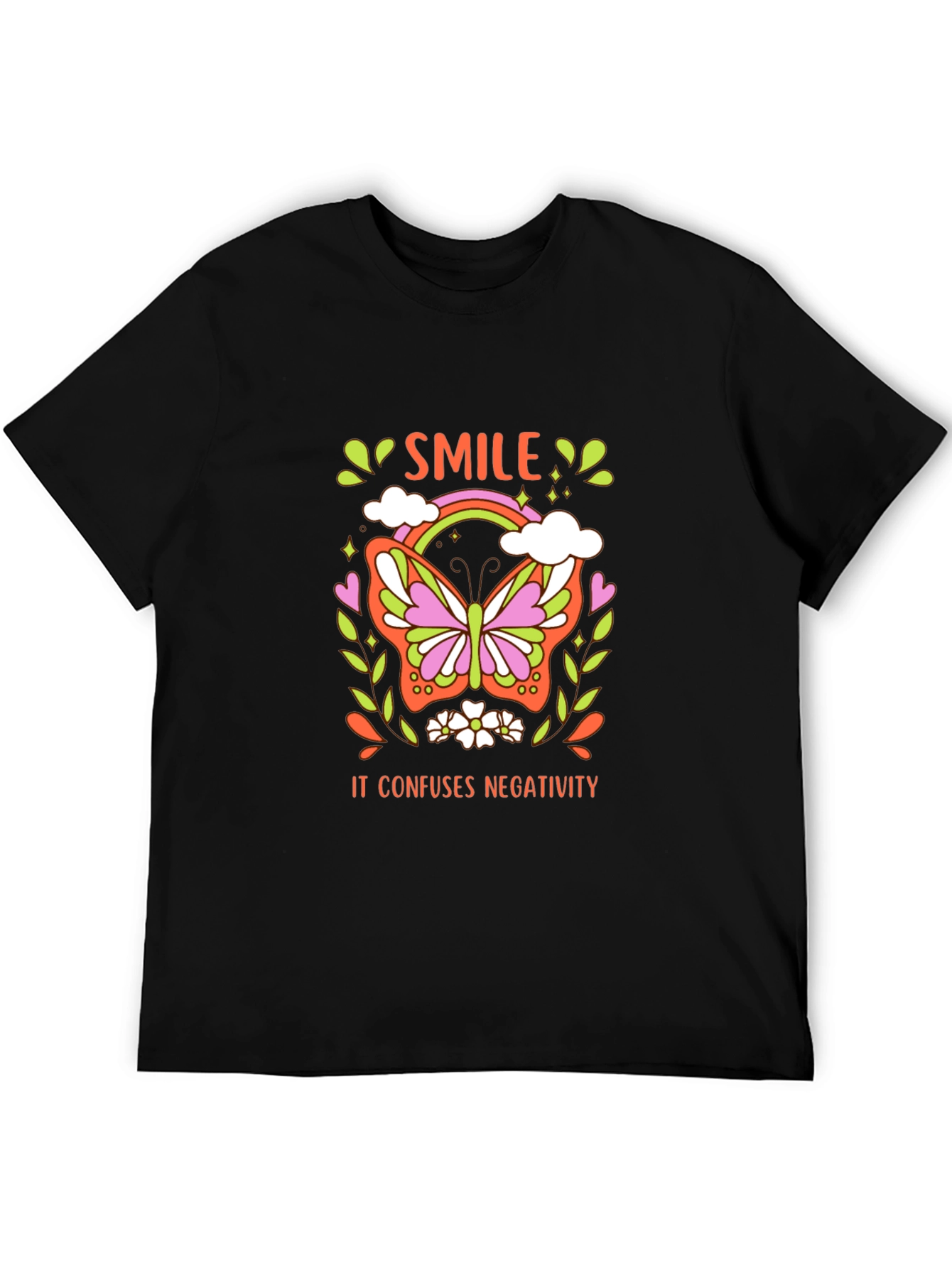Smile Butterfly Graphic Tee - Confuse Negativity