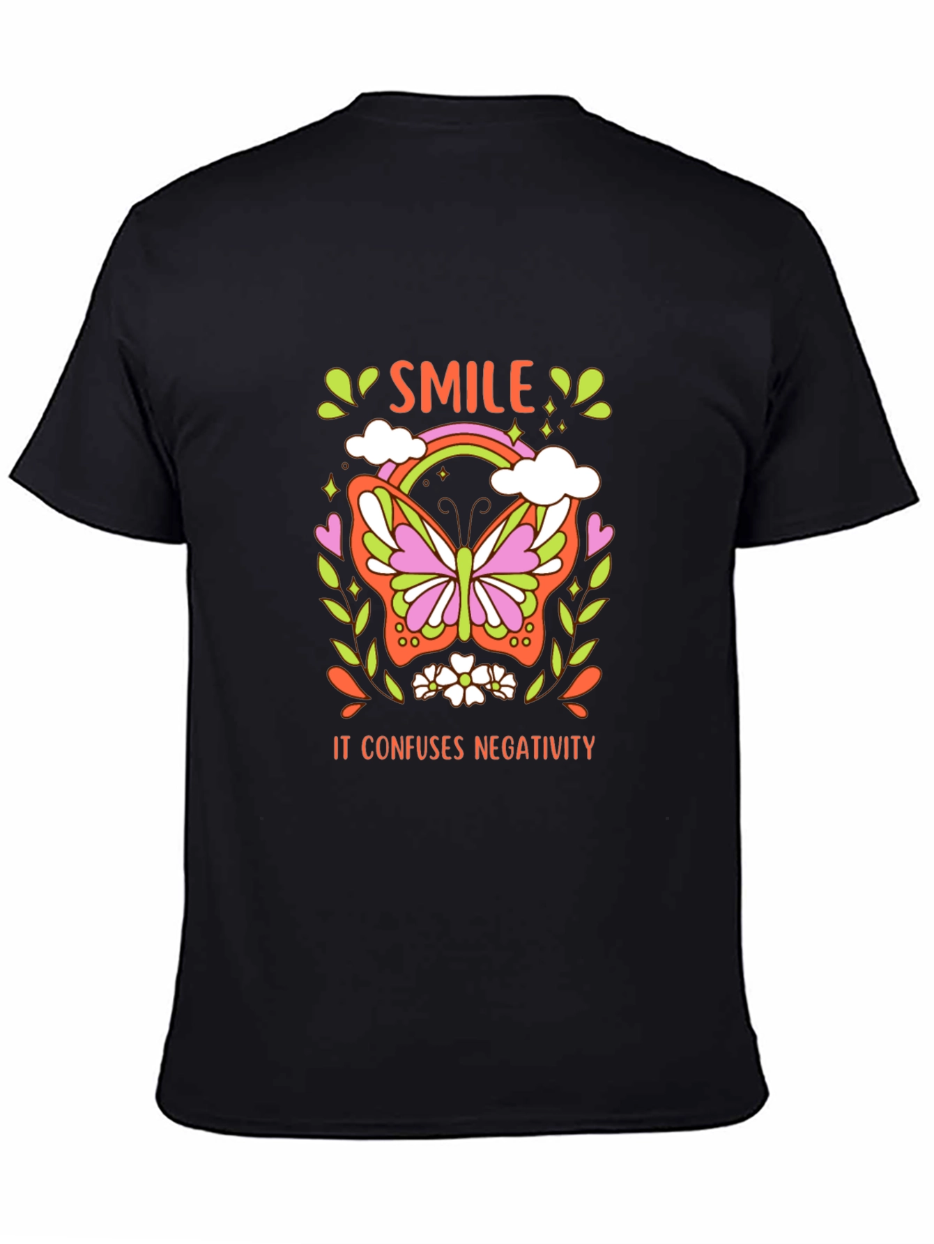 Smile Butterfly Graphic Tee - Confuse Negativity