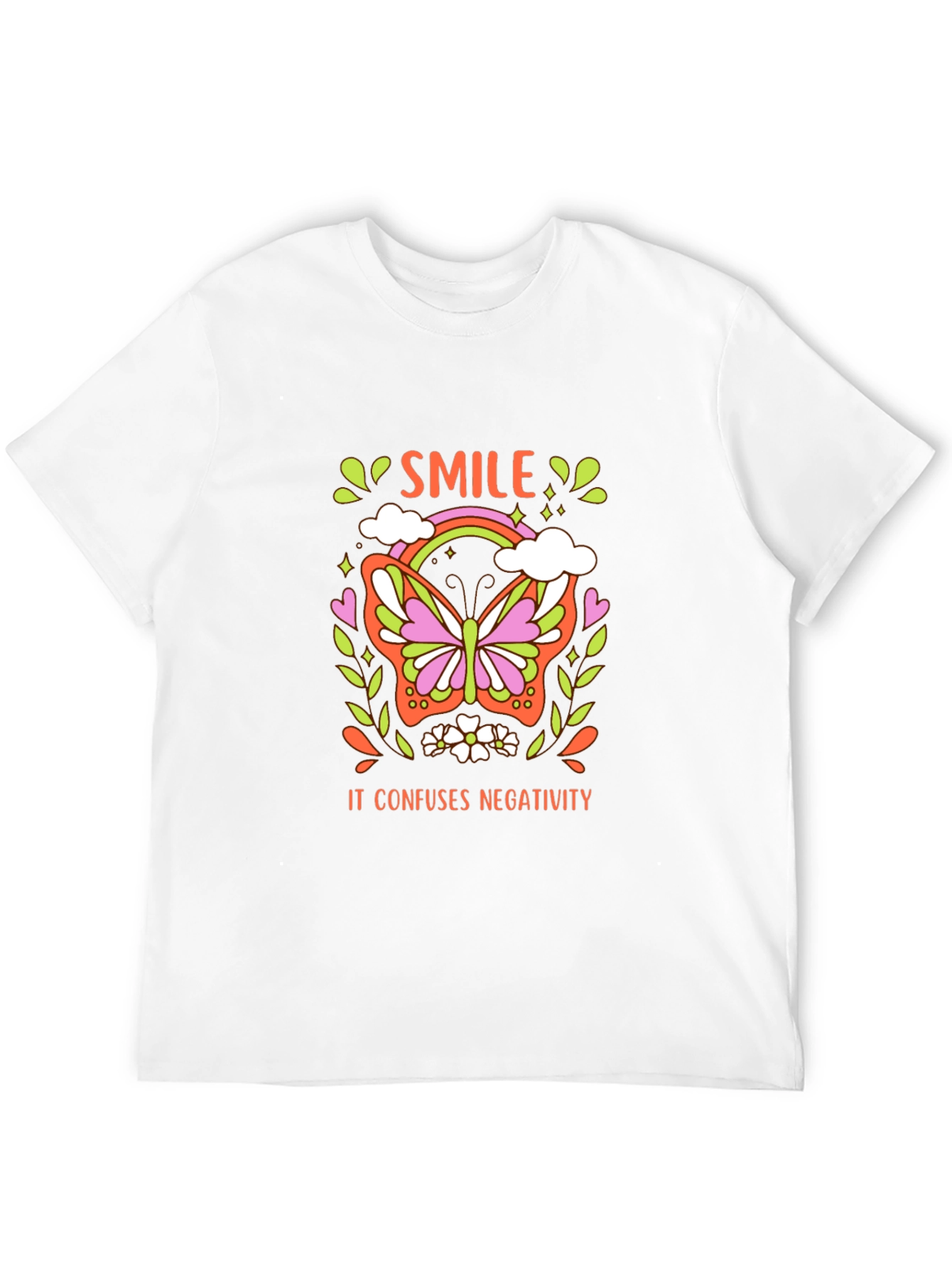 Smile Butterfly Graphic Tee - Confuse Negativity