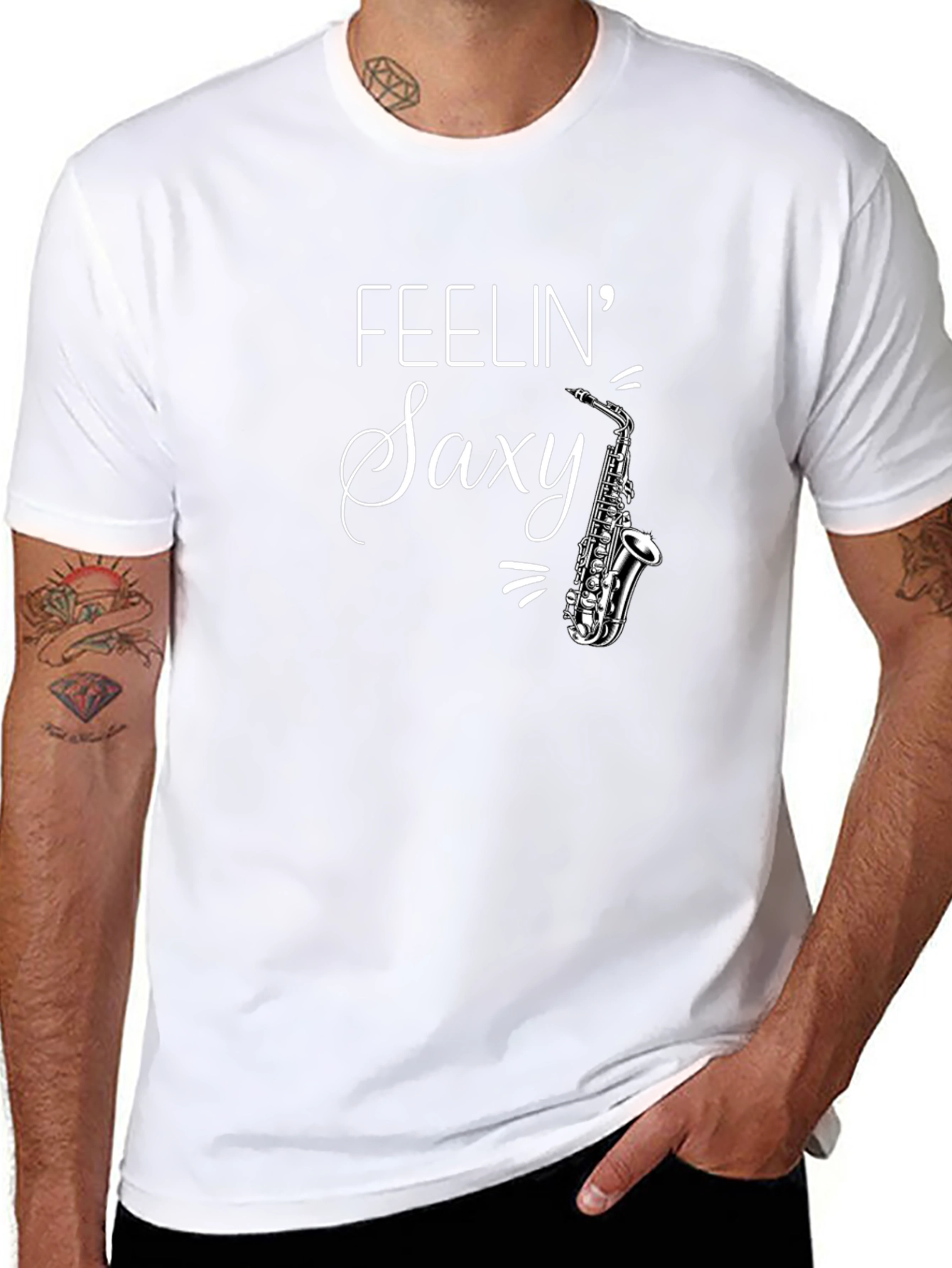 Feelin Saxy T-Shirt - Black Graphic Tee
