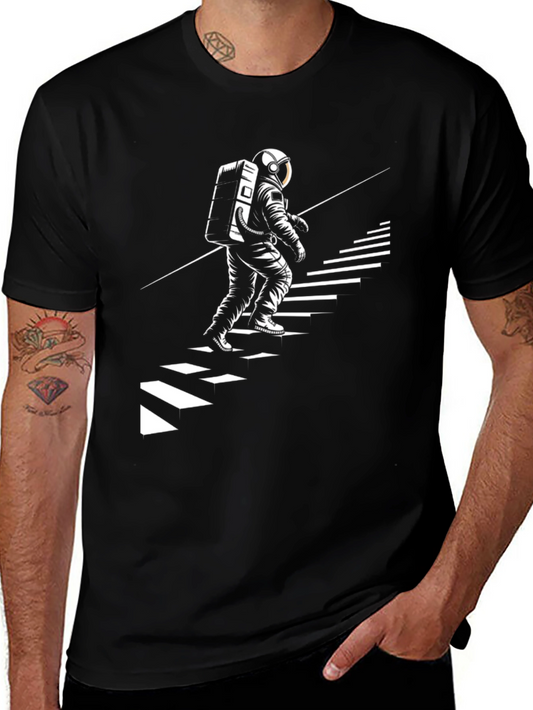 Astronaut Climbing Stairs Graphic Tee