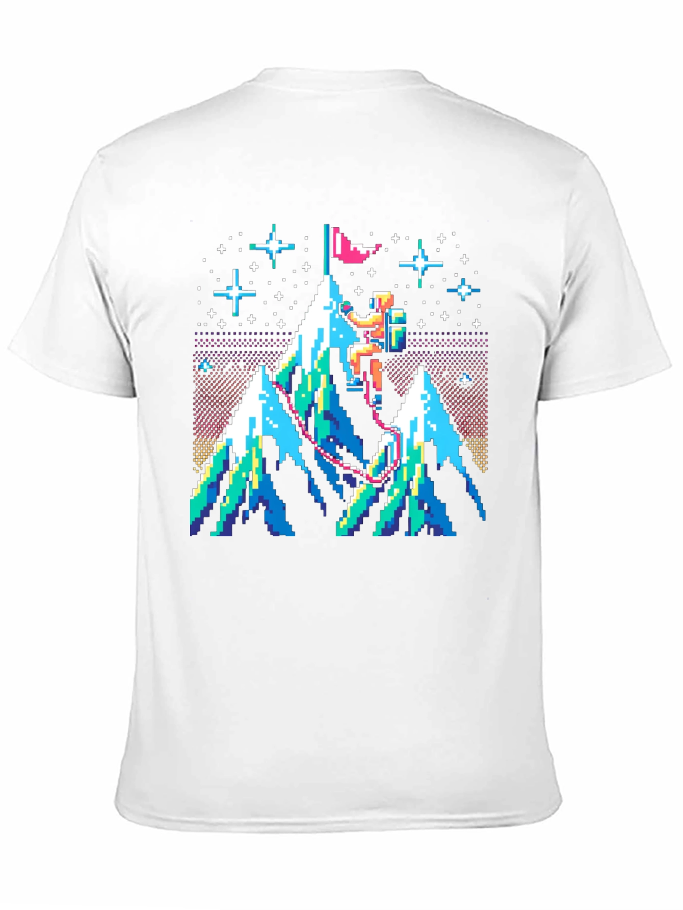 Pixel Art Mountain Climber Graphic Tee