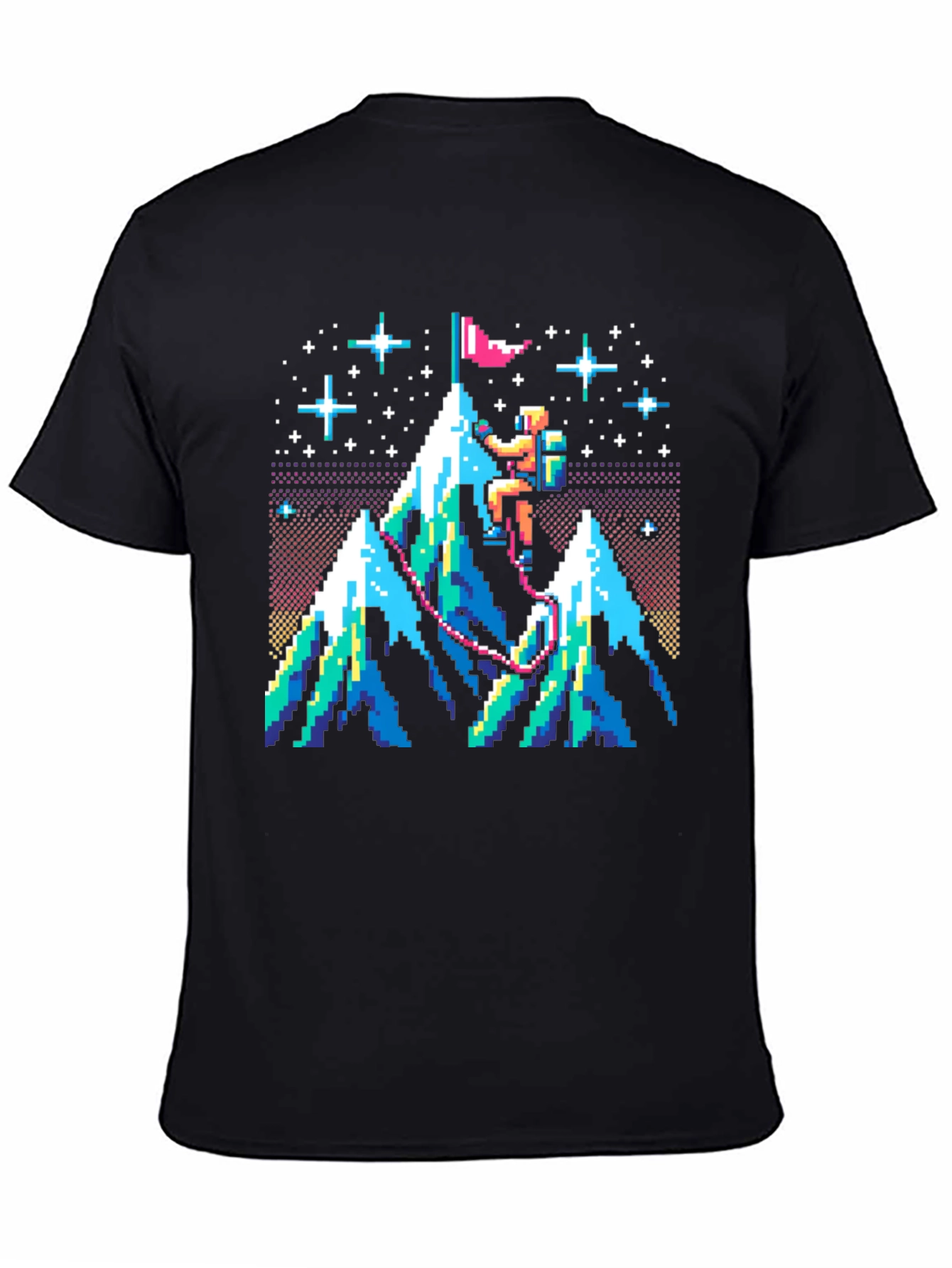 Pixel Art Mountain Climber Graphic Tee
