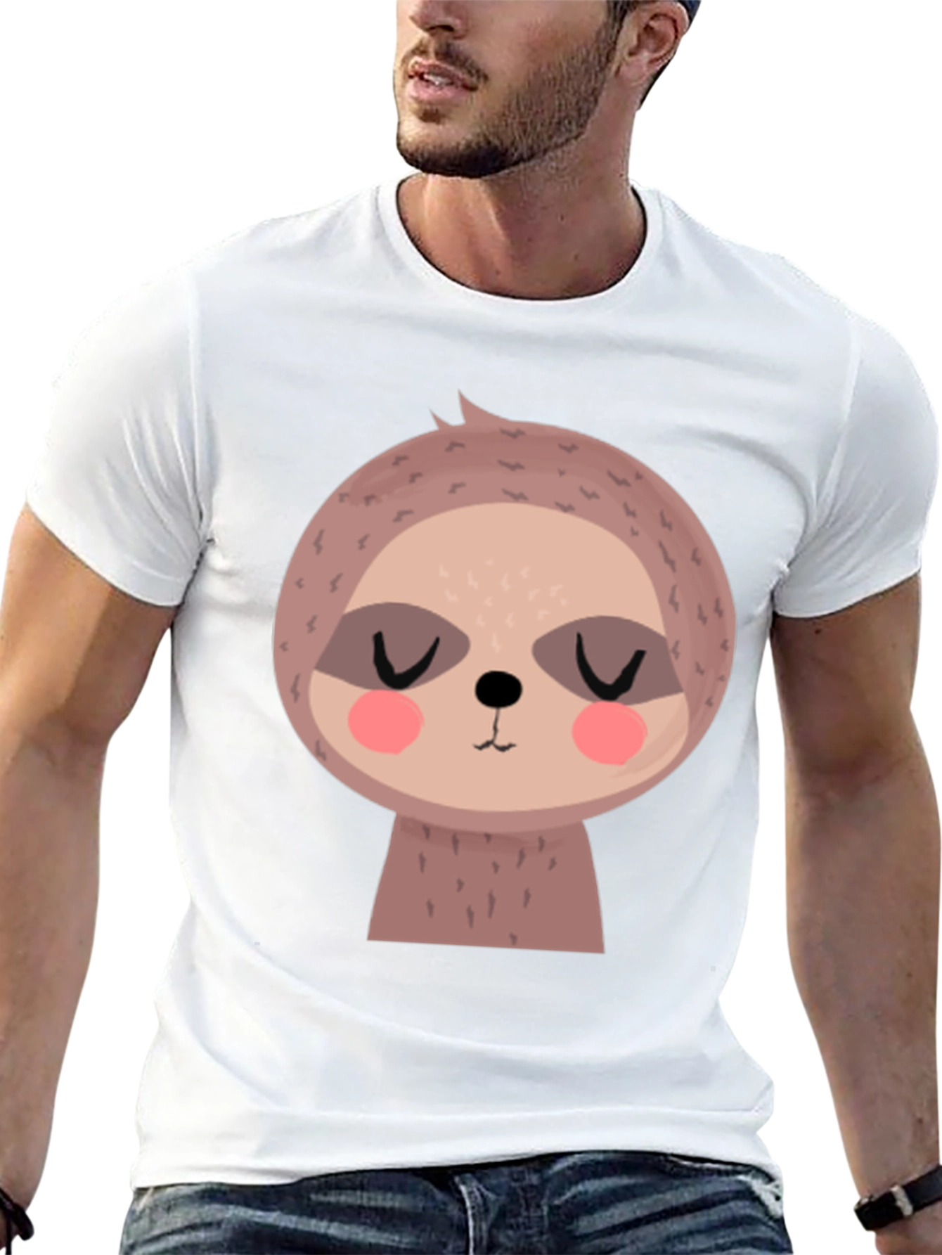 Cute Sloth Graphic Tee - Relaxed Fit