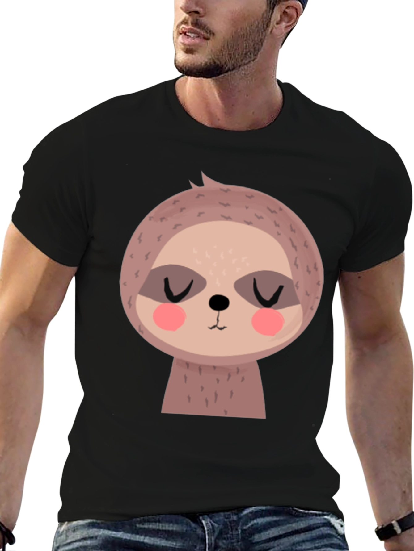 Cute Sloth Graphic Tee - Relaxed Fit
