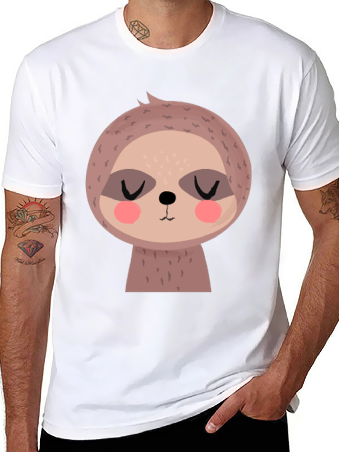 Cute Sloth Graphic Tee - Relaxed Fit