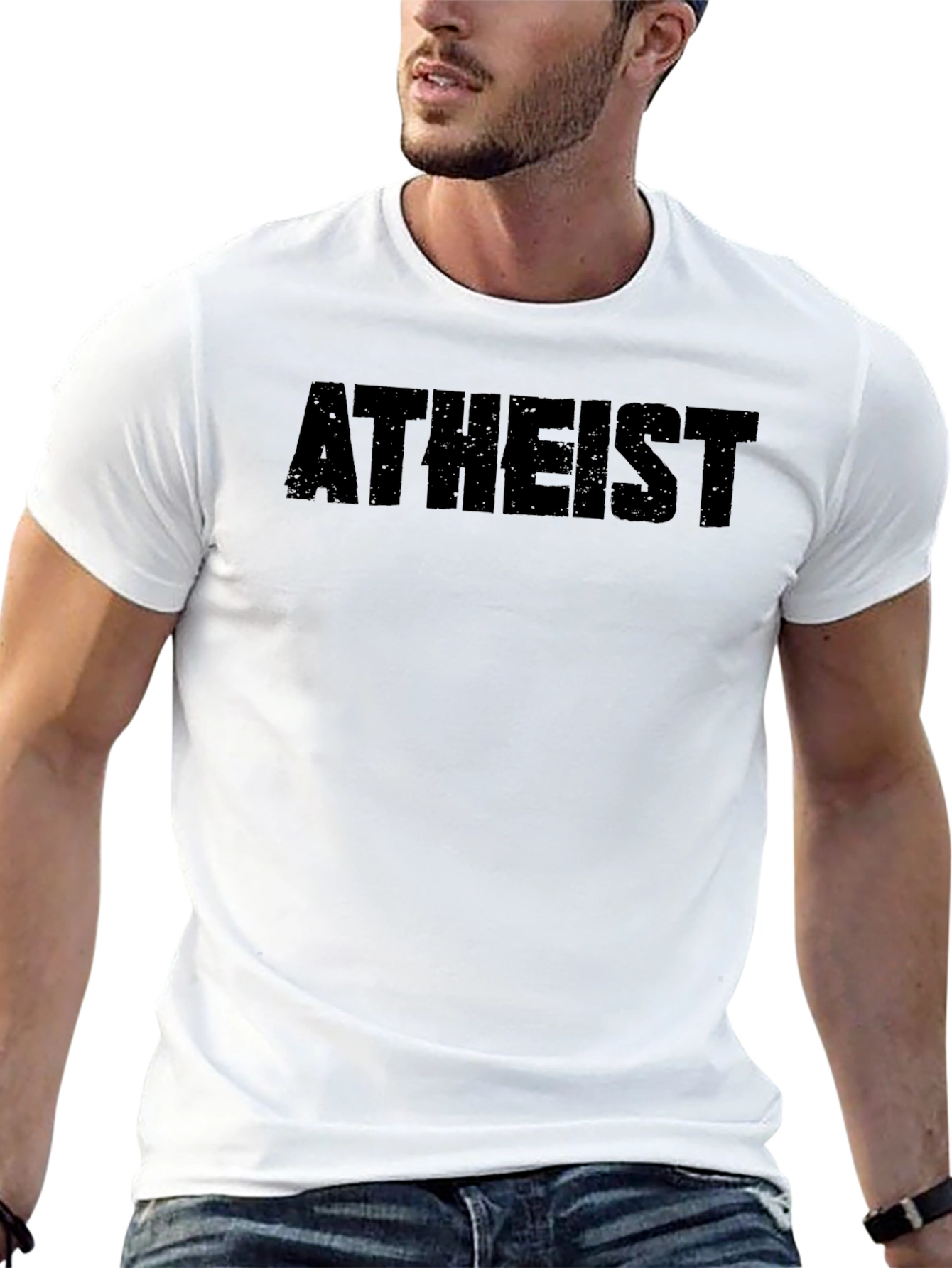 Atheist Graphic Print Black T-Shirt