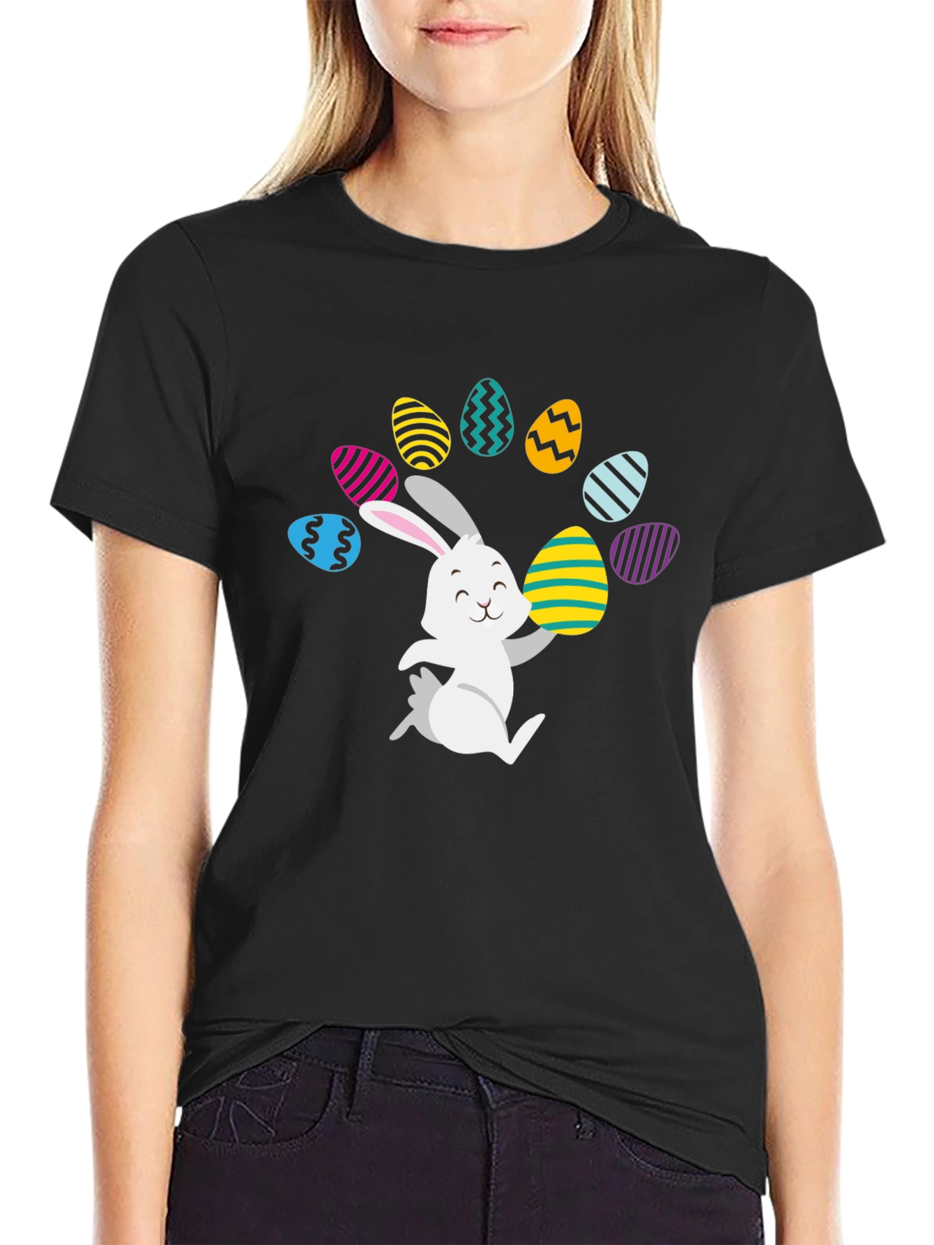 Easter Bunny Egg Juggling T-Shirt - Festive Fun