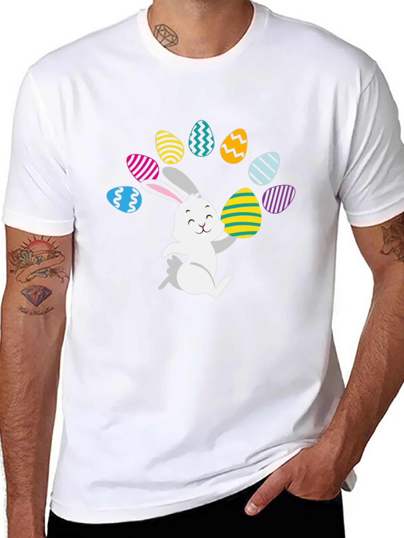 Easter Bunny Egg Juggling T-Shirt - Festive Fun