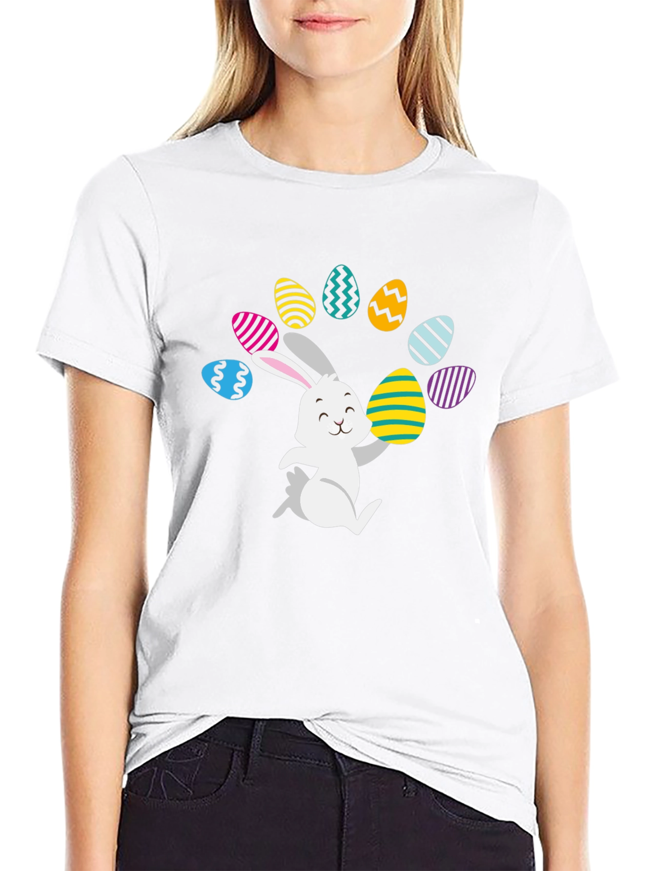 Easter Bunny Egg Juggling T-Shirt - Festive Fun