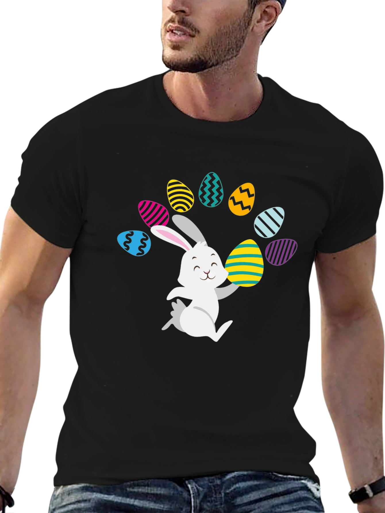 Easter Bunny Egg Juggling T-Shirt - Festive Fun