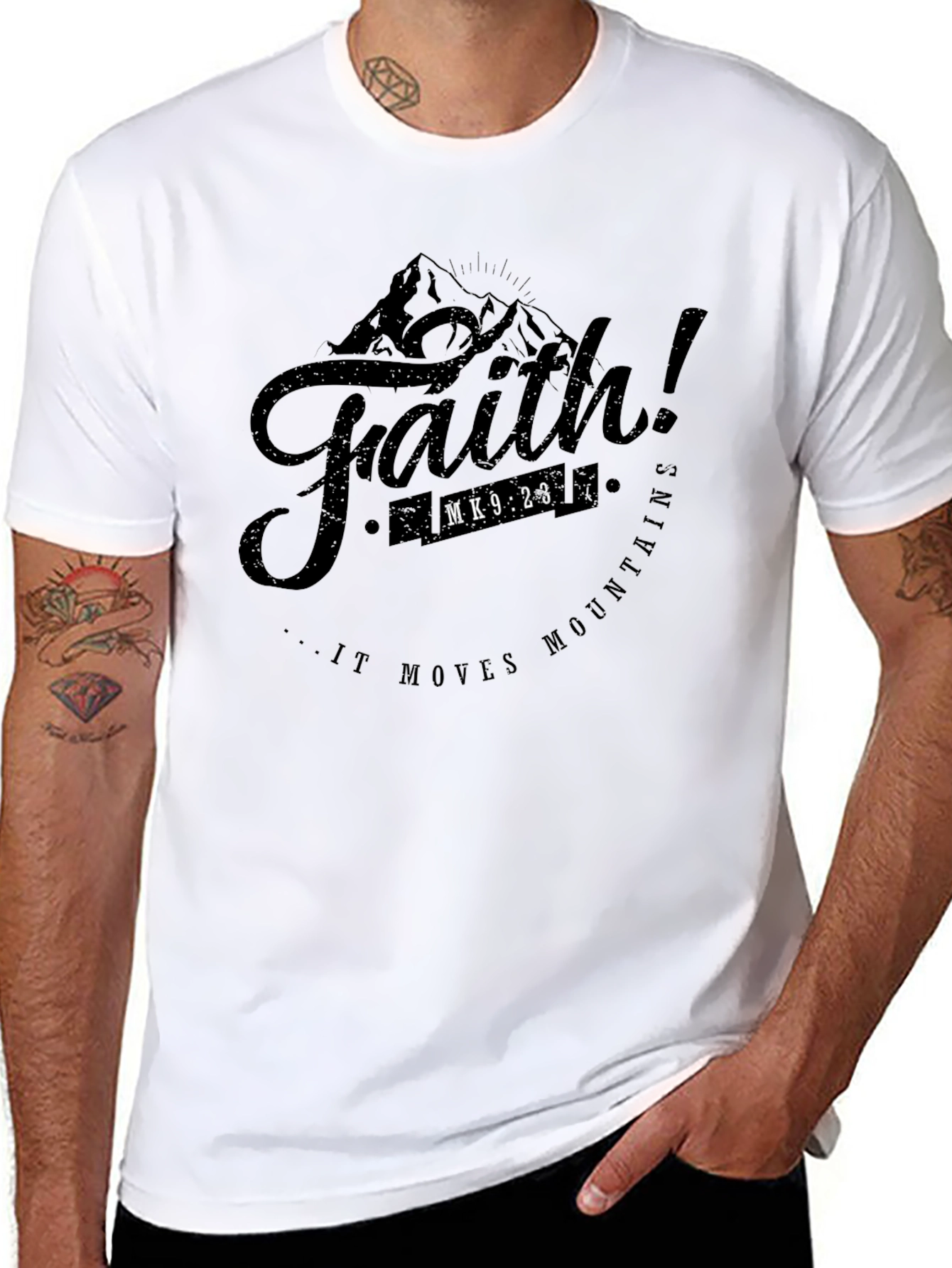Faith Moves Mountains Graphic Tee - Christian Inspired T-Shirt