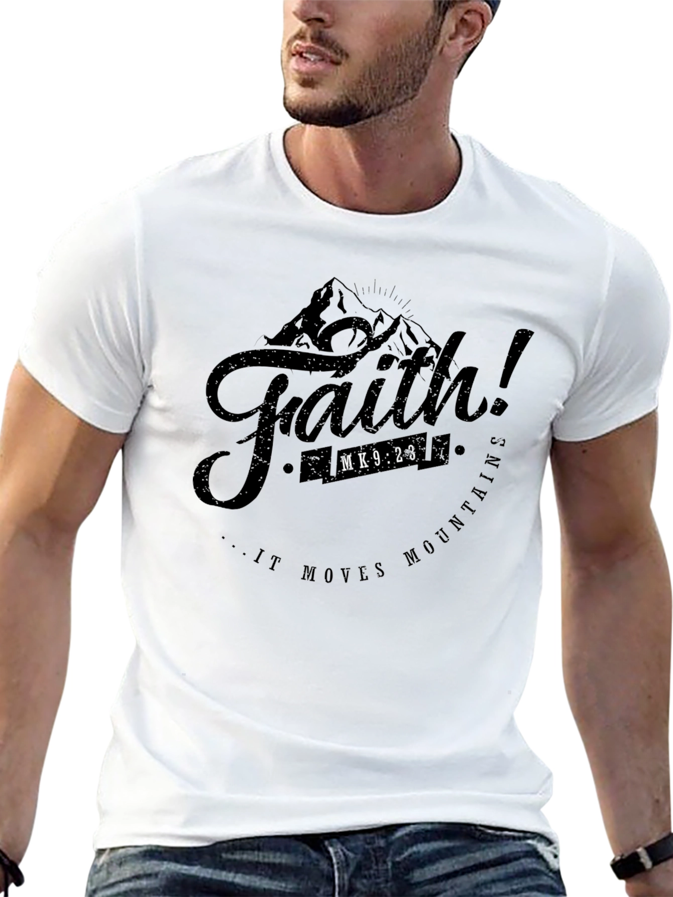 Faith Moves Mountains Graphic Tee - Christian Inspired T-Shirt