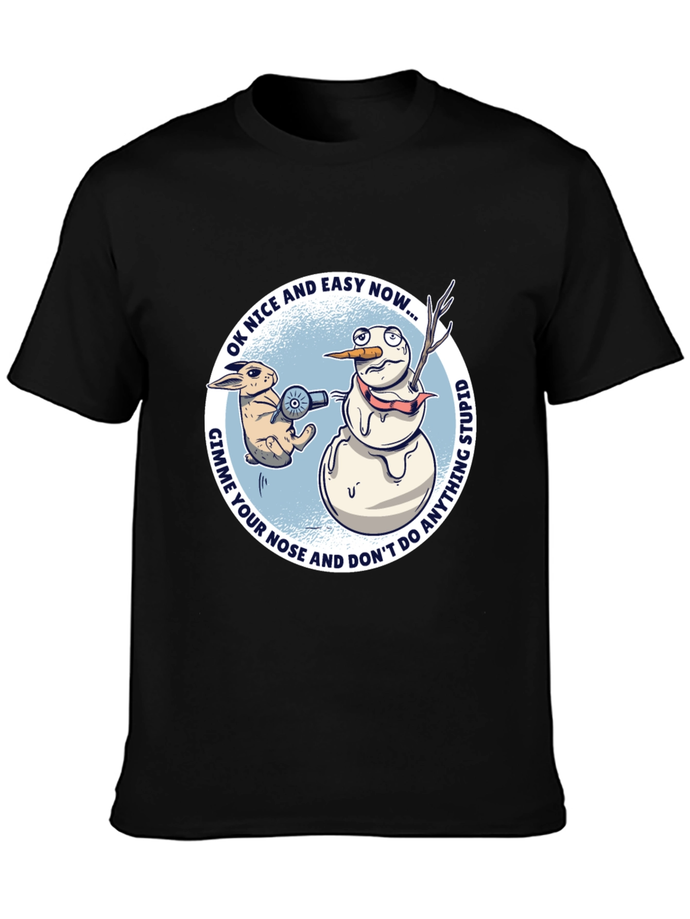 Funny Snowman & Rabbit Graphic Tee