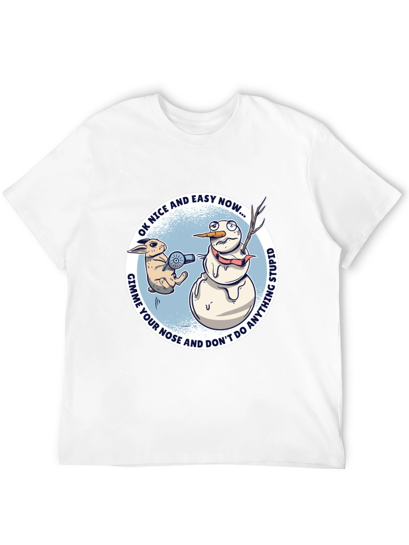 Funny Snowman & Rabbit Graphic Tee