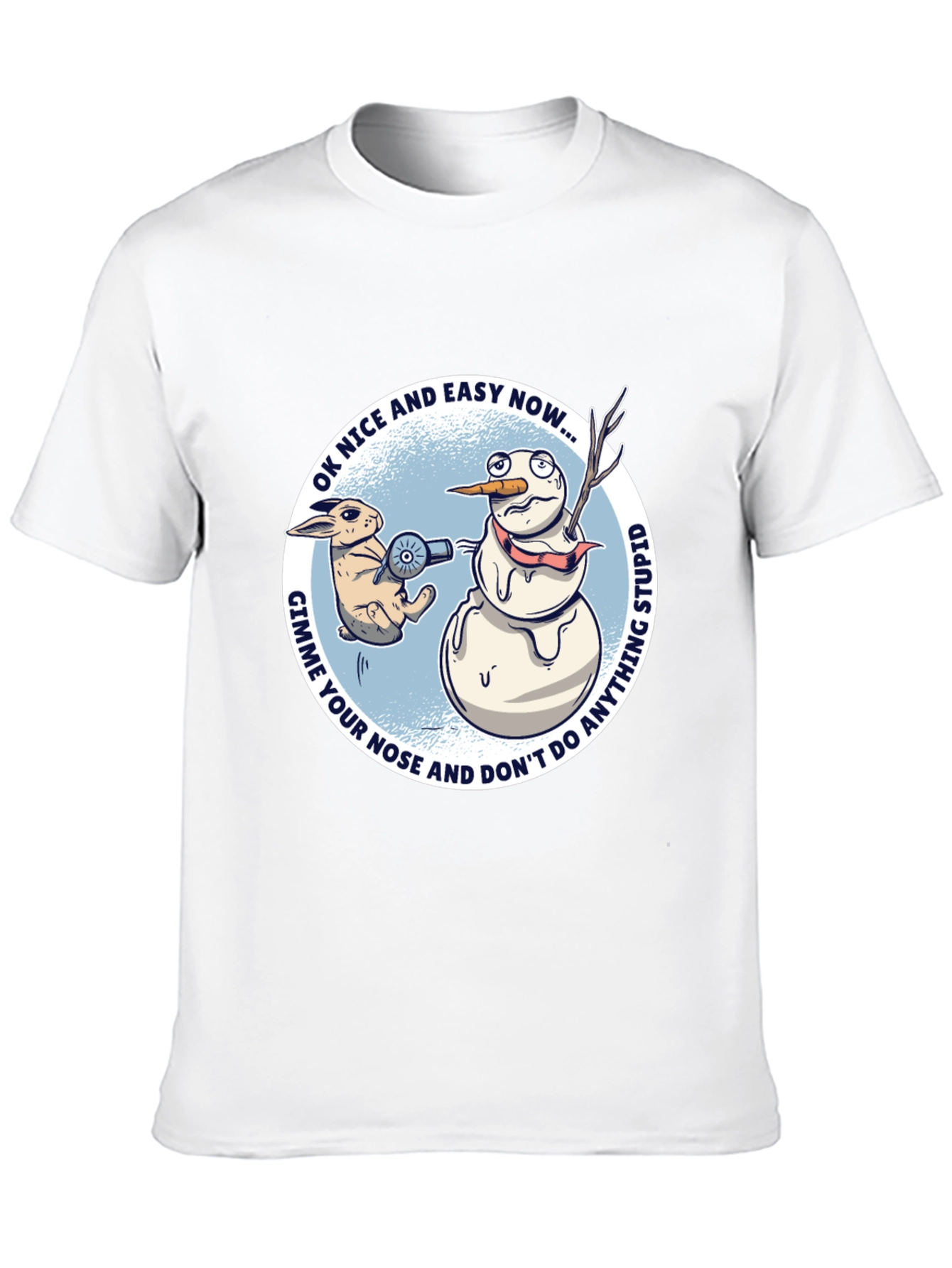 Funny Snowman & Rabbit Graphic Tee