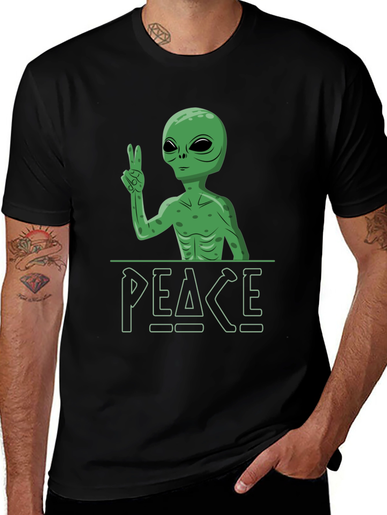 Peace Alien Graphic Tee - Relaxed Fit