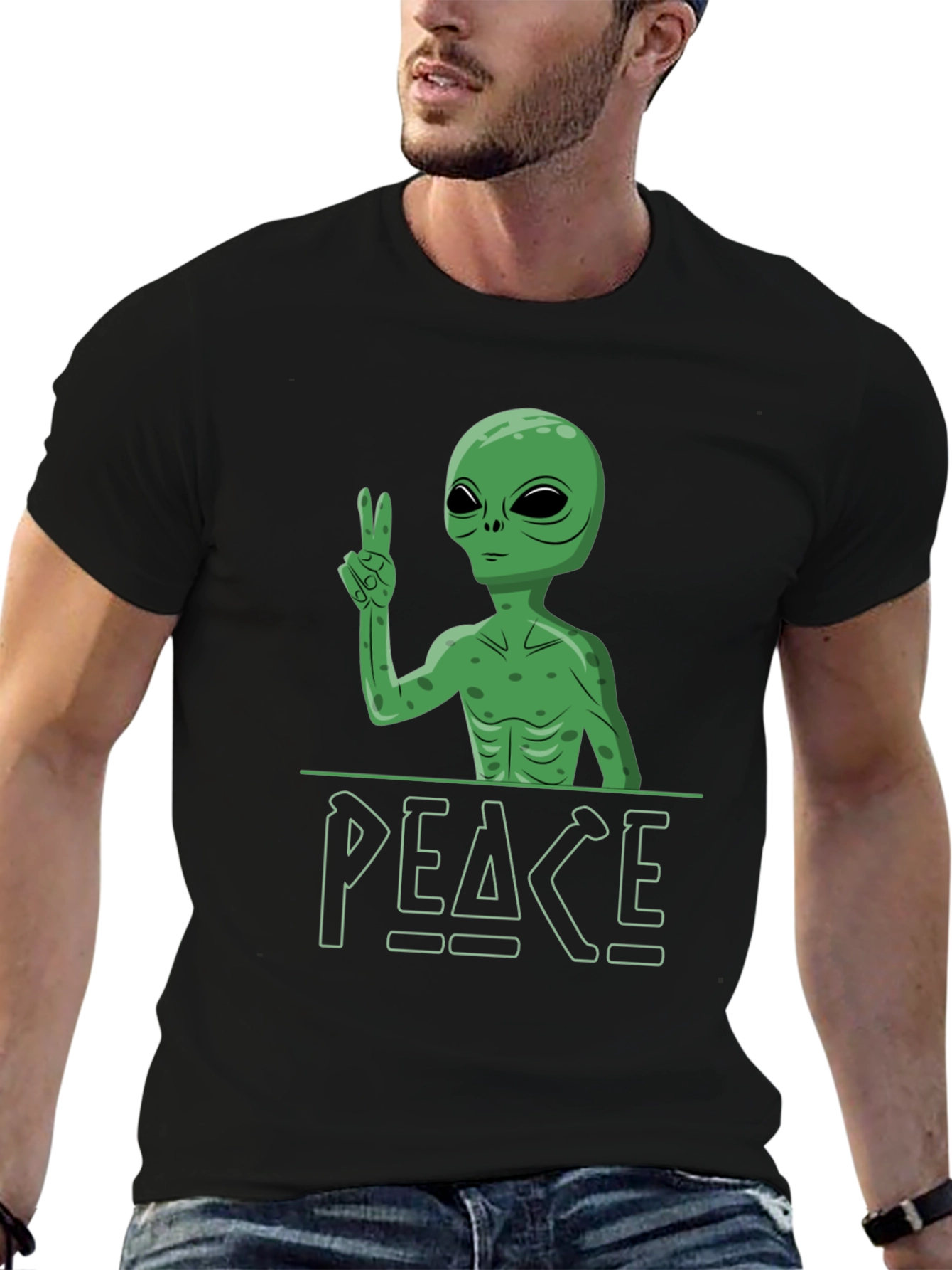 Peace Alien Graphic Tee - Relaxed Fit