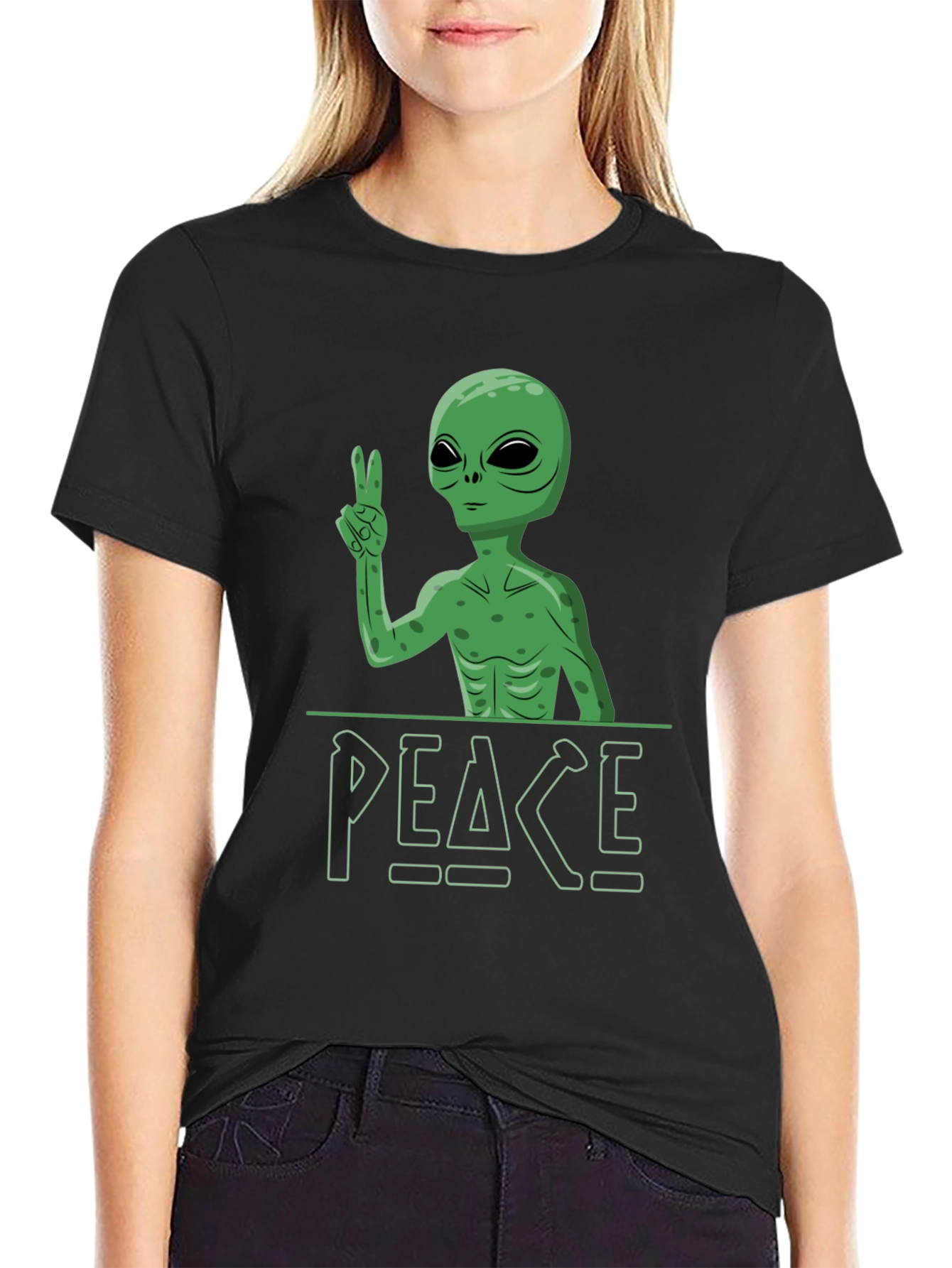 Peace Alien Graphic Tee - Relaxed Fit