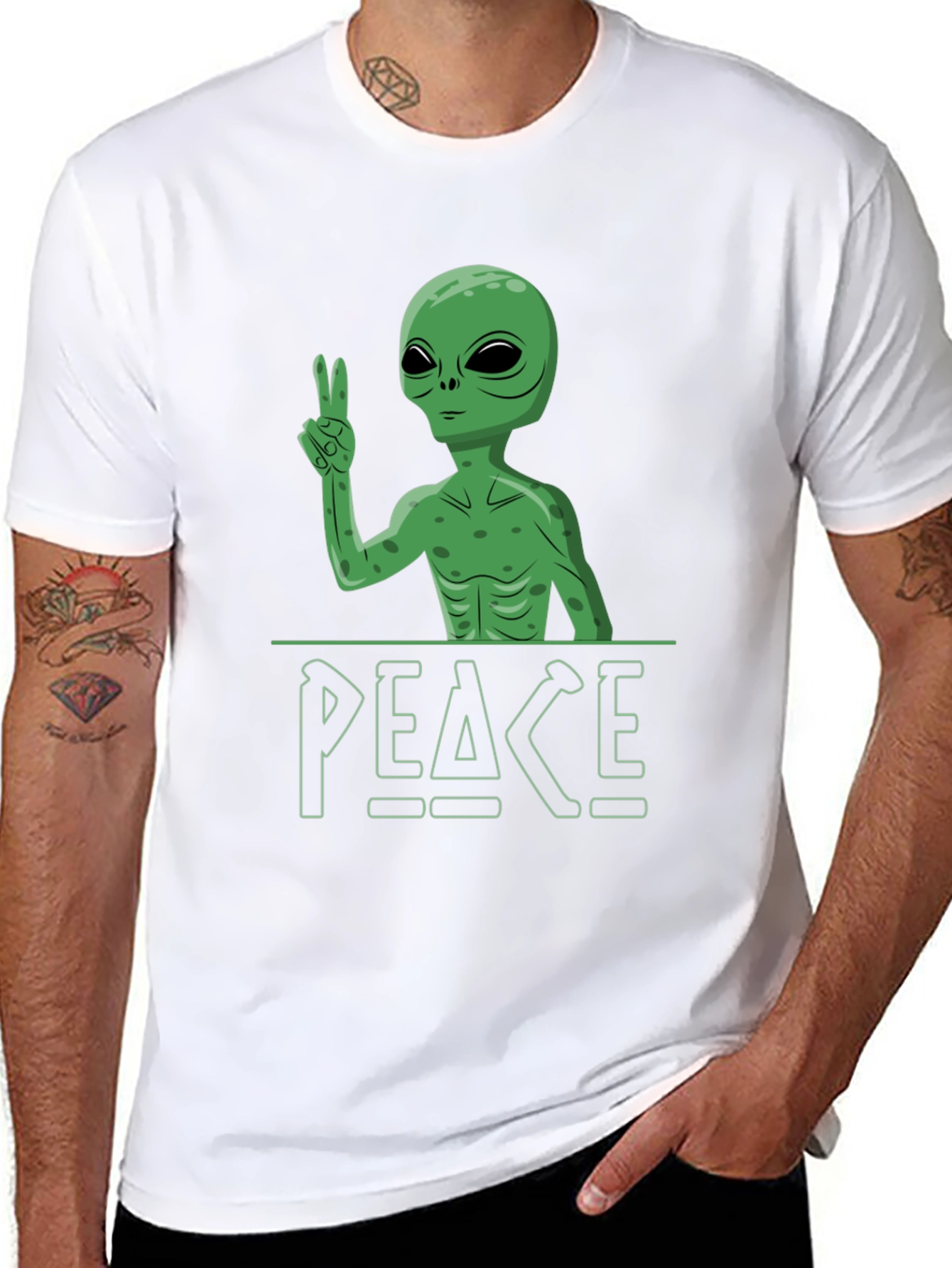 Peace Alien Graphic Tee - Relaxed Fit