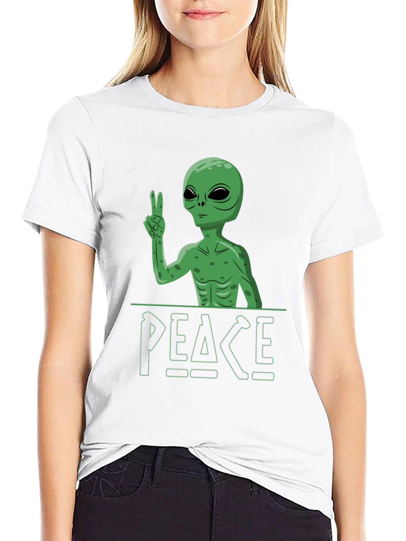 Peace Alien Graphic Tee - Relaxed Fit
