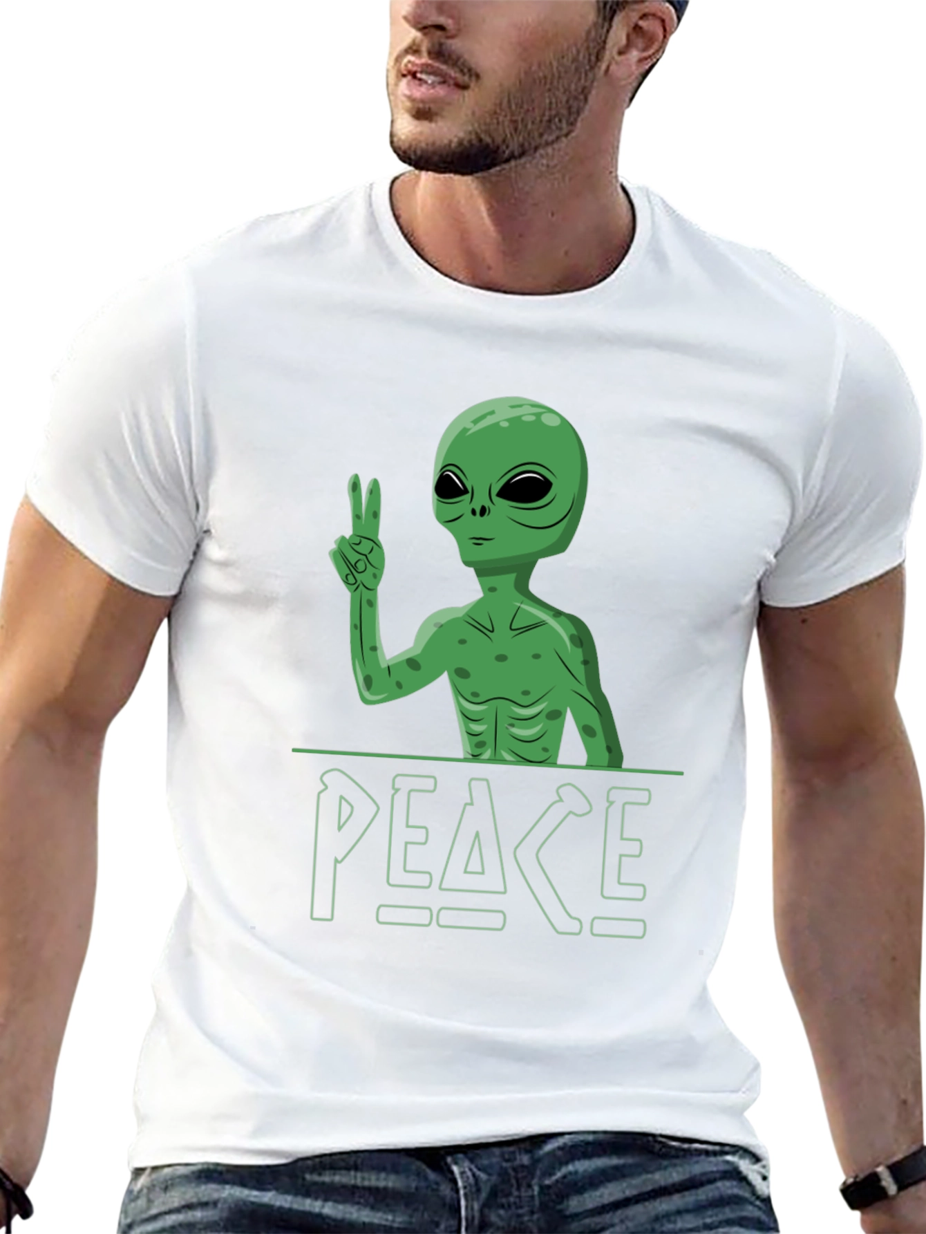 Peace Alien Graphic Tee - Relaxed Fit