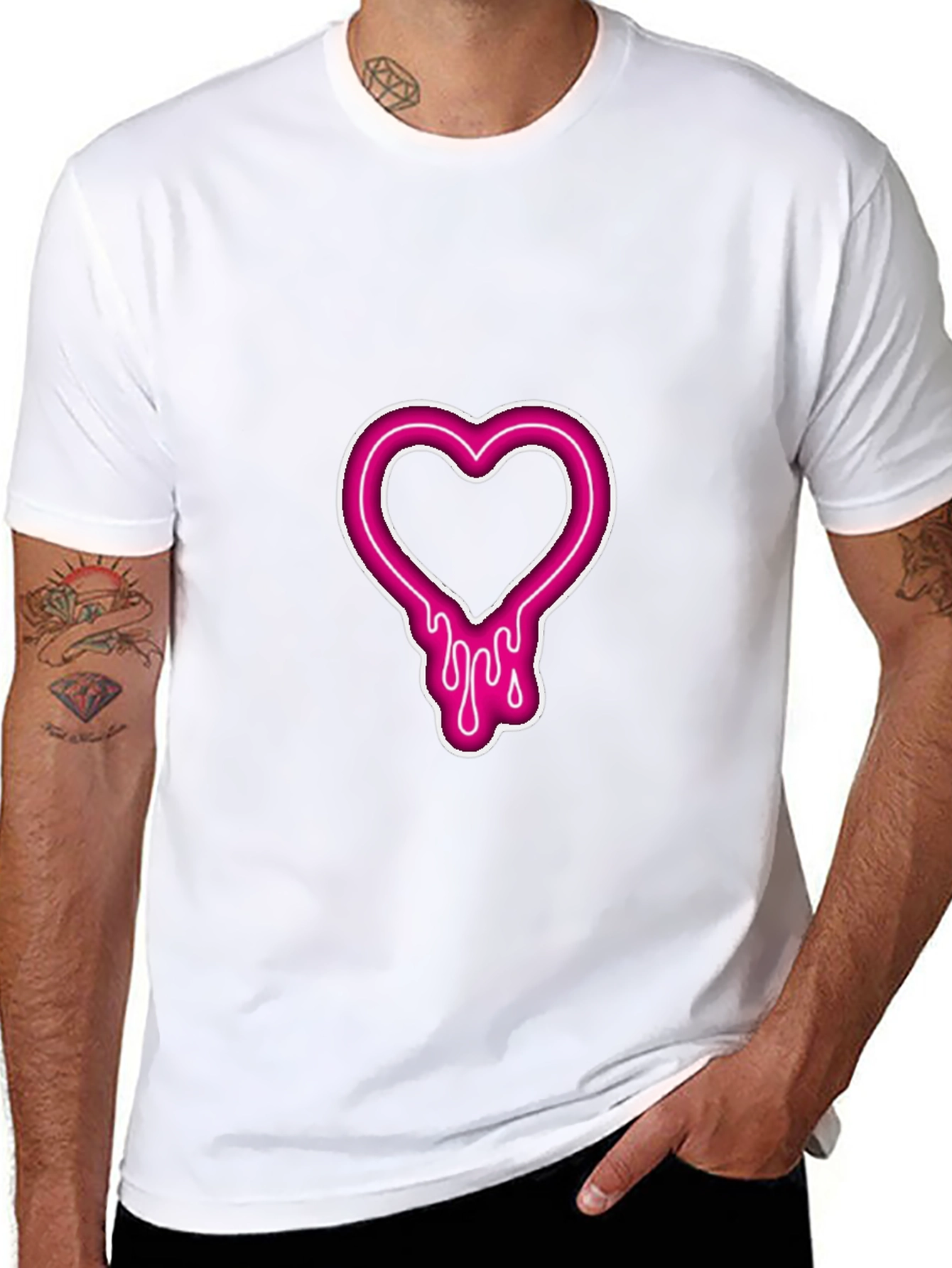 Heart Drip Graphic T-Shirt - Black