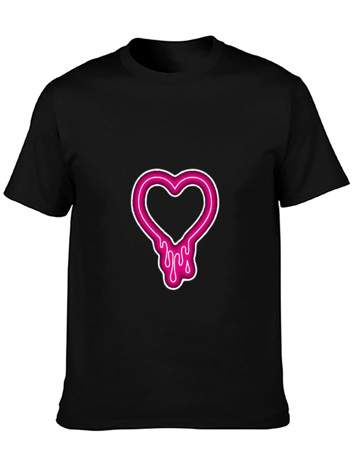 Heart Drip Graphic T-Shirt - Black