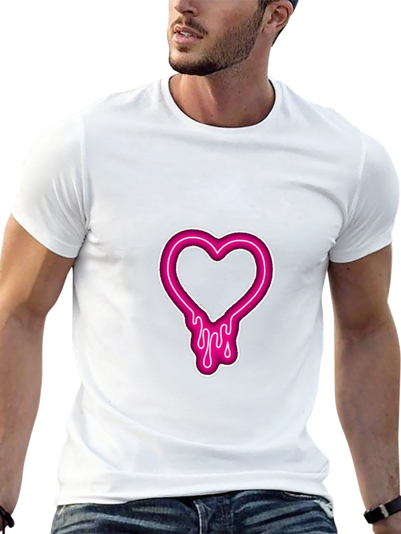 Heart Drip Graphic T-Shirt - Black