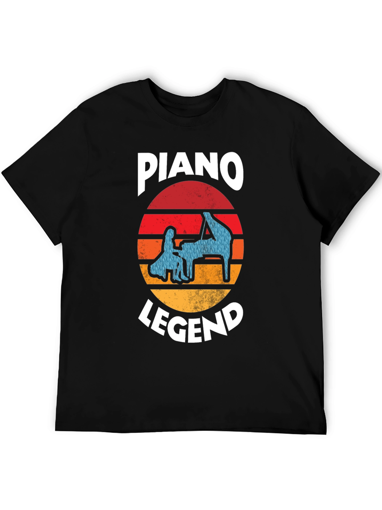 Piano Legend Graphic Tee - Retro Sunset Design