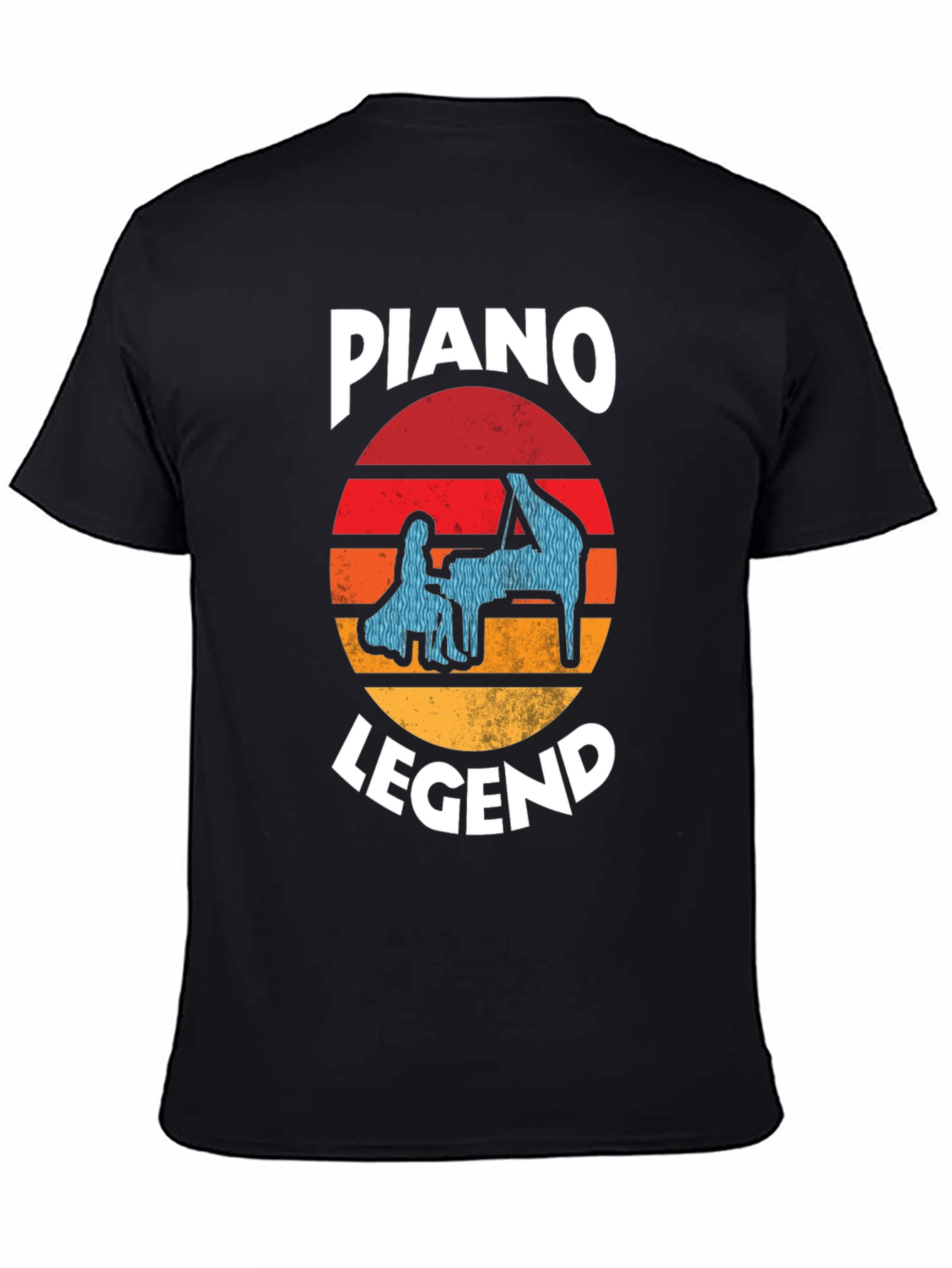 Piano Legend Graphic Tee - Retro Sunset Design