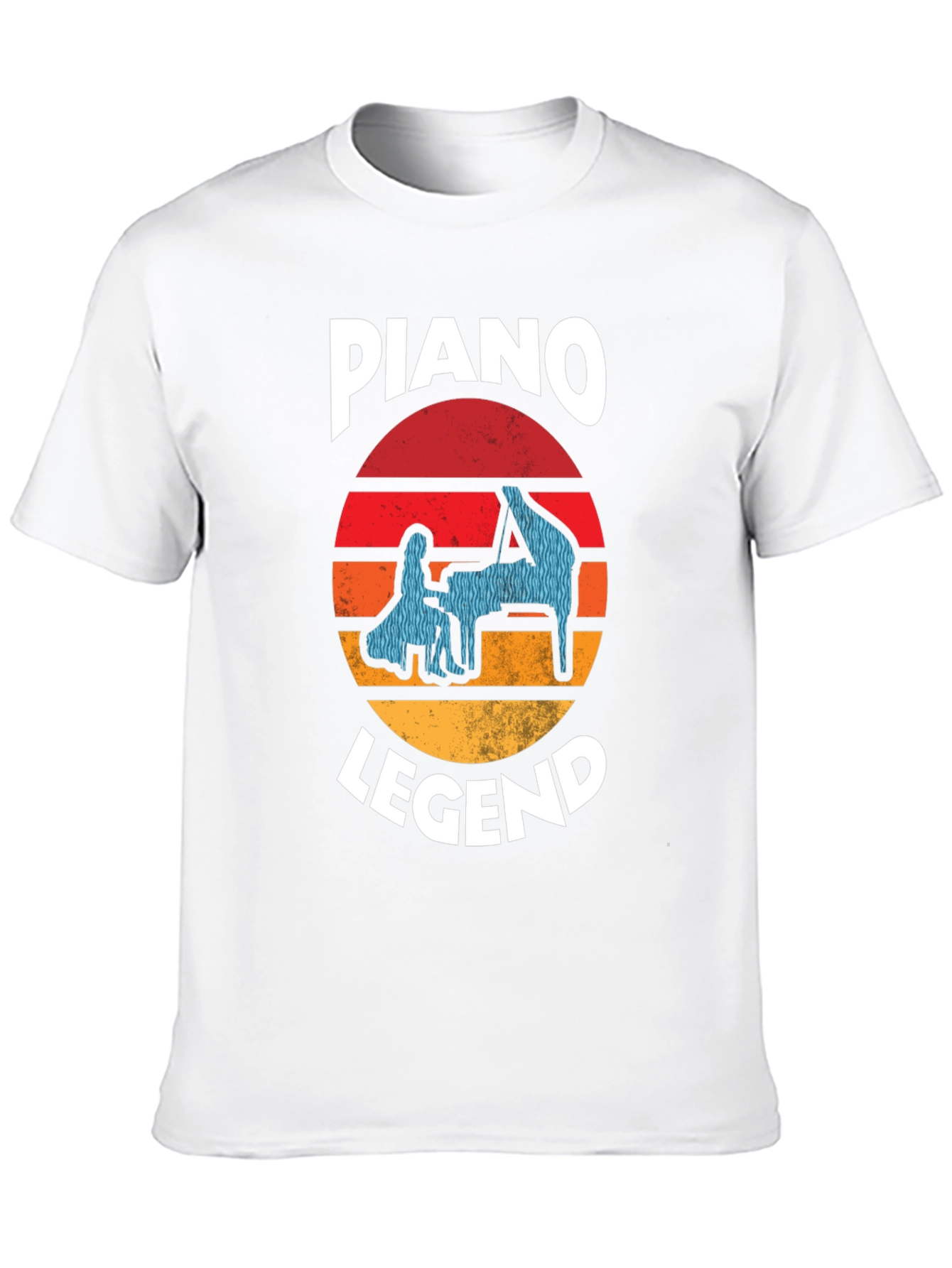 Piano Legend Graphic Tee - Retro Sunset Design