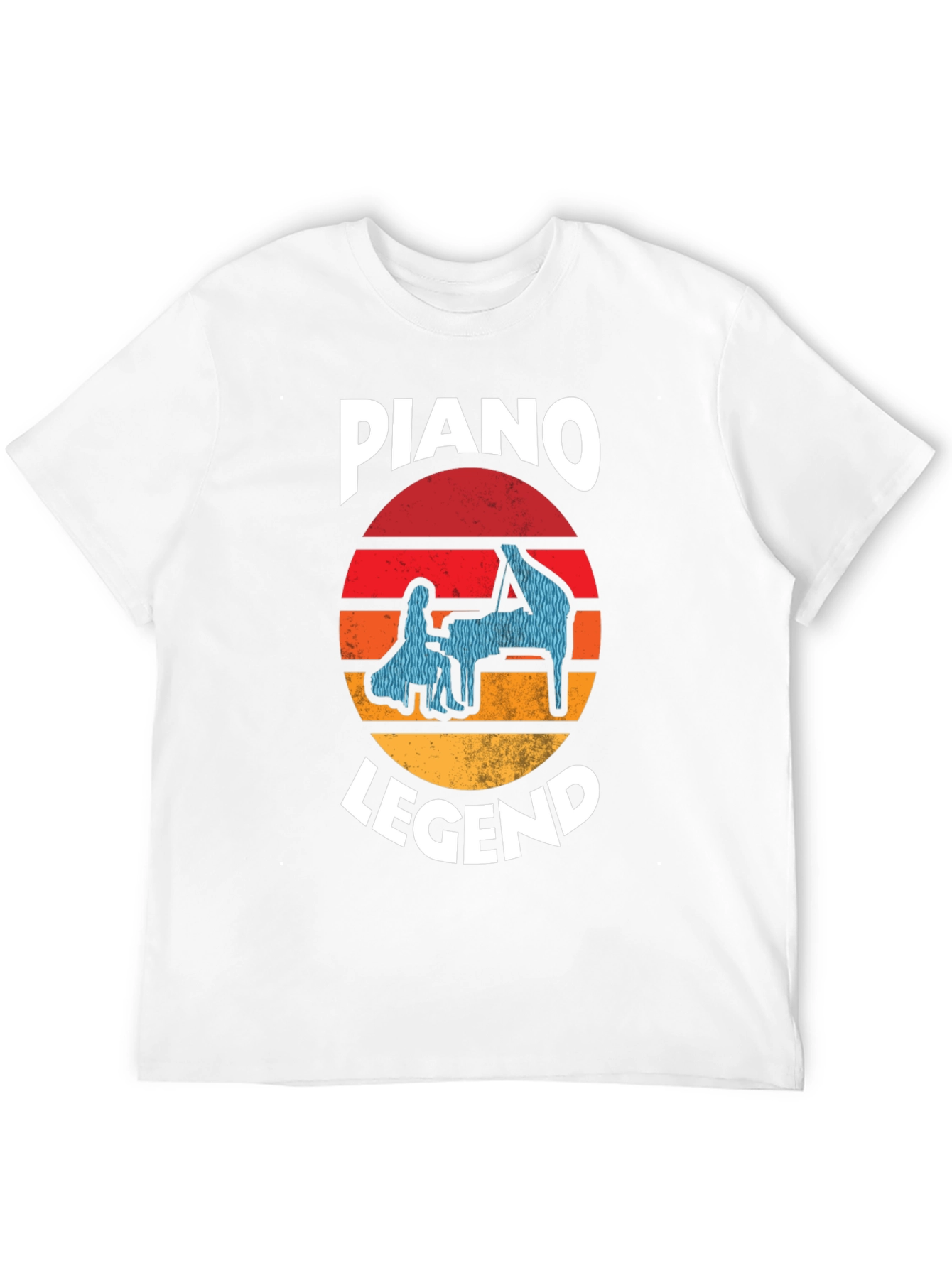 Piano Legend Graphic Tee - Retro Sunset Design