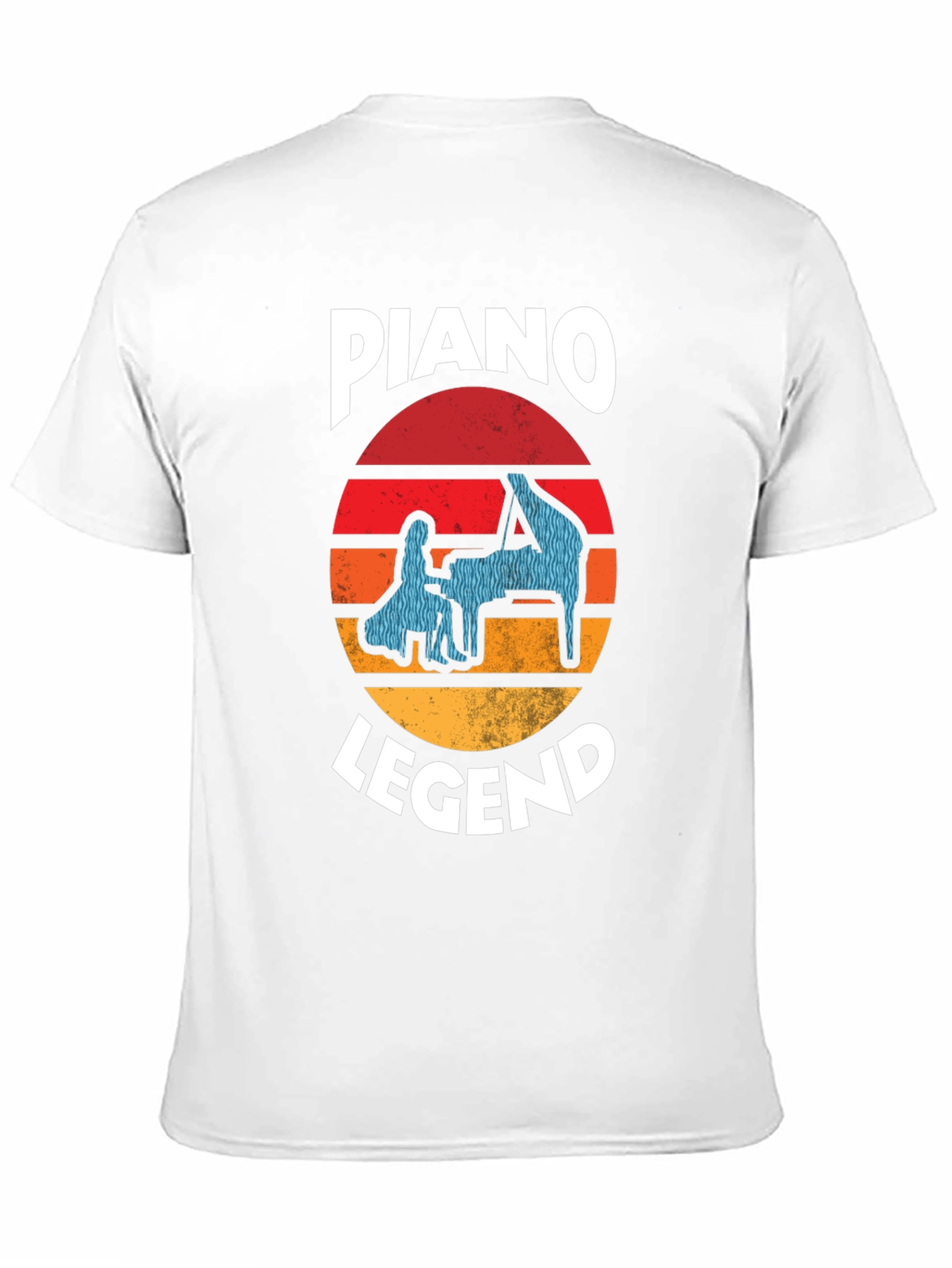 Piano Legend Graphic Tee - Retro Sunset Design