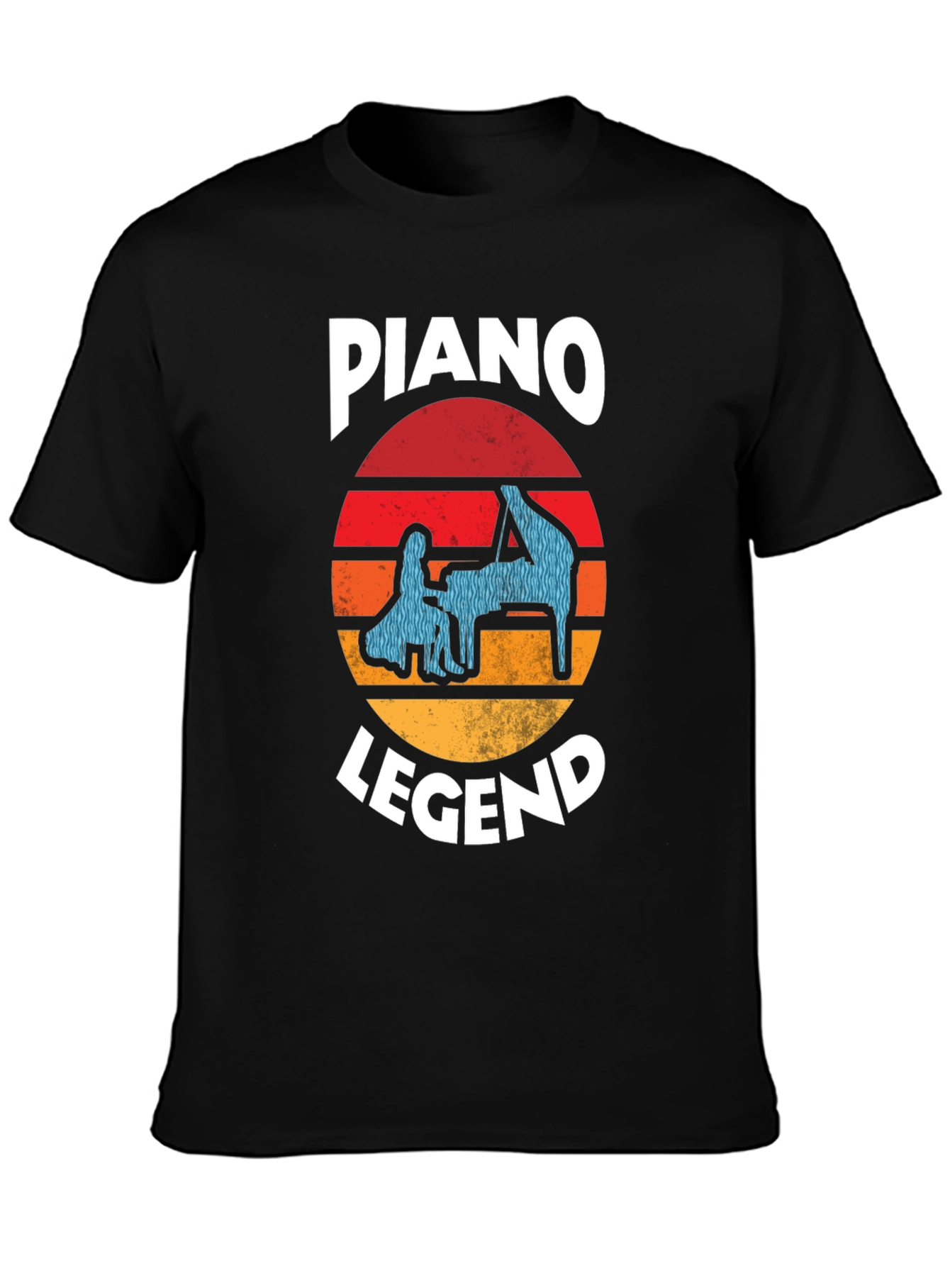 Piano Legend Graphic Tee - Retro Sunset Design