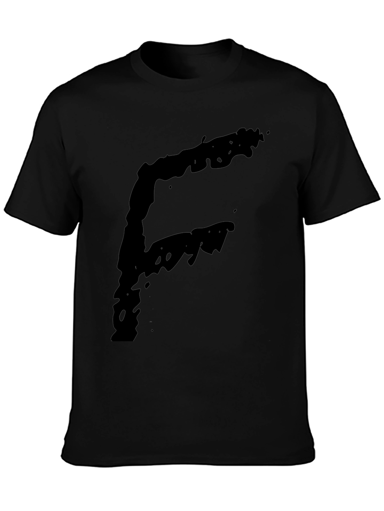 Bold Letter F Graphic T-Shirt - Black