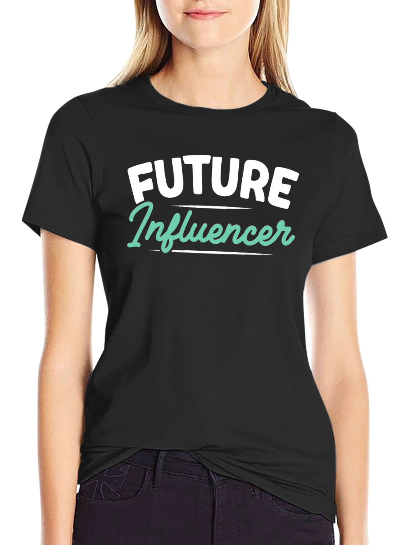Future Influencer Graphic Tee - Stylish Black T-Shirt
