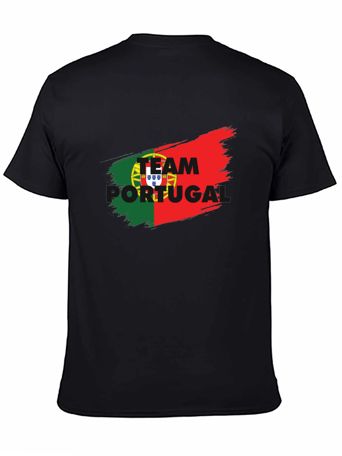 Portugal Soccer T-Shirt - Black Team Spirit Jersey