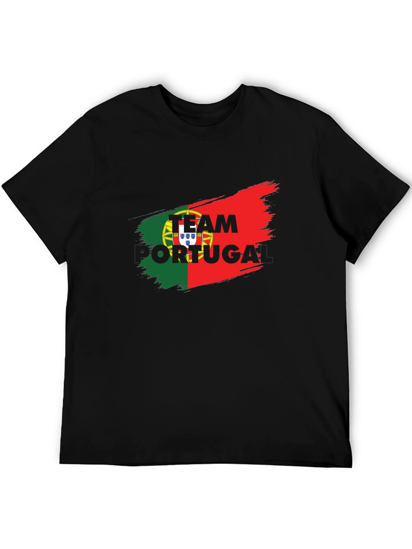 Portugal Soccer T-Shirt - Black Team Spirit Jersey