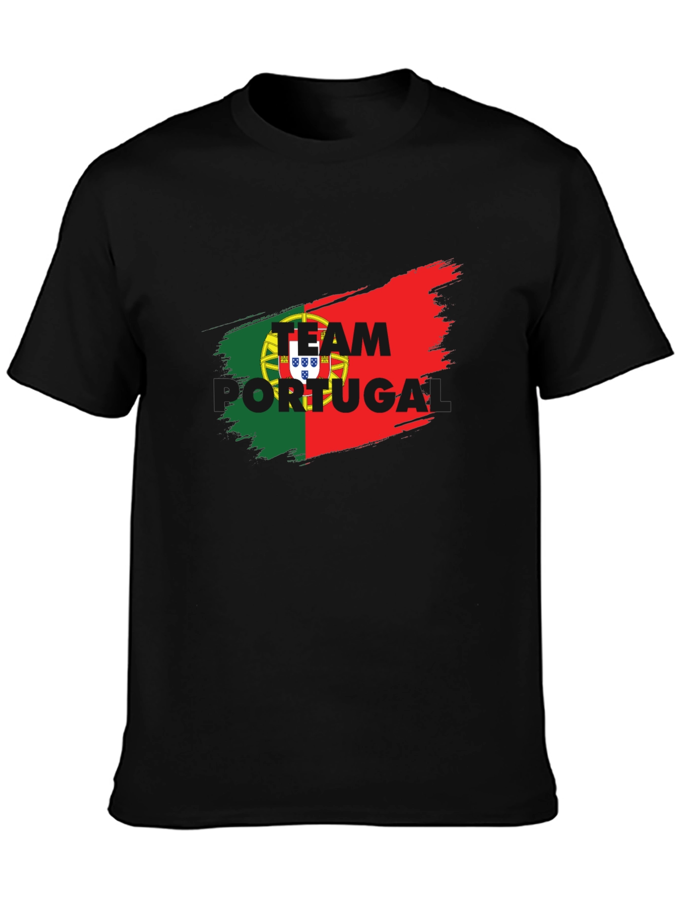 Portugal Soccer T-Shirt - Black Team Spirit Jersey