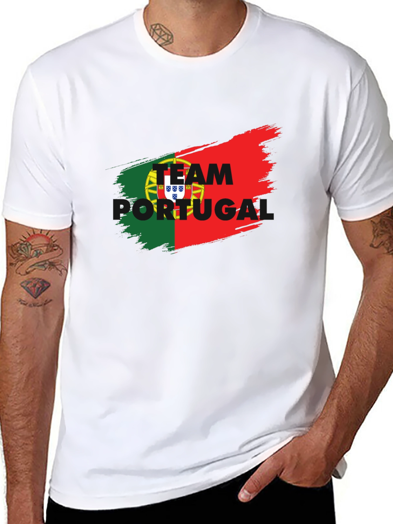 Portugal Soccer T-Shirt - Black Team Spirit Jersey