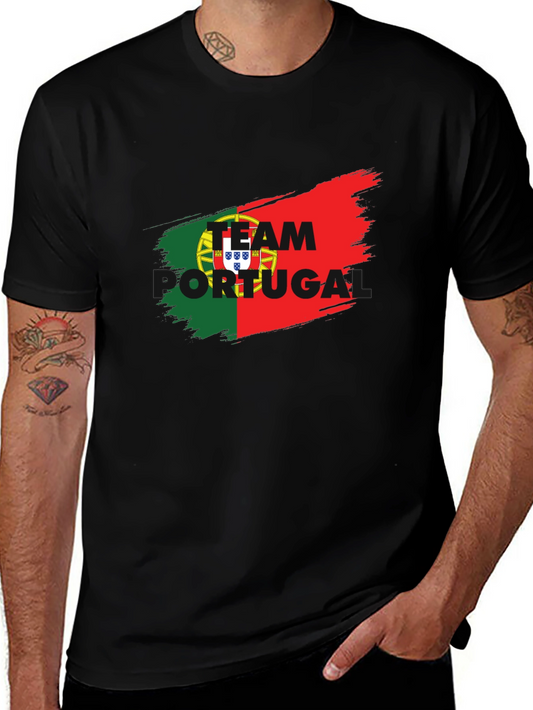 Portugal Soccer T-Shirt - Black Team Spirit Jersey