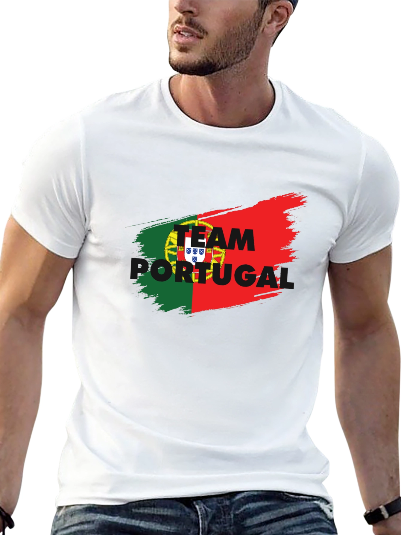 Portugal Soccer T-Shirt - Black Team Spirit Jersey