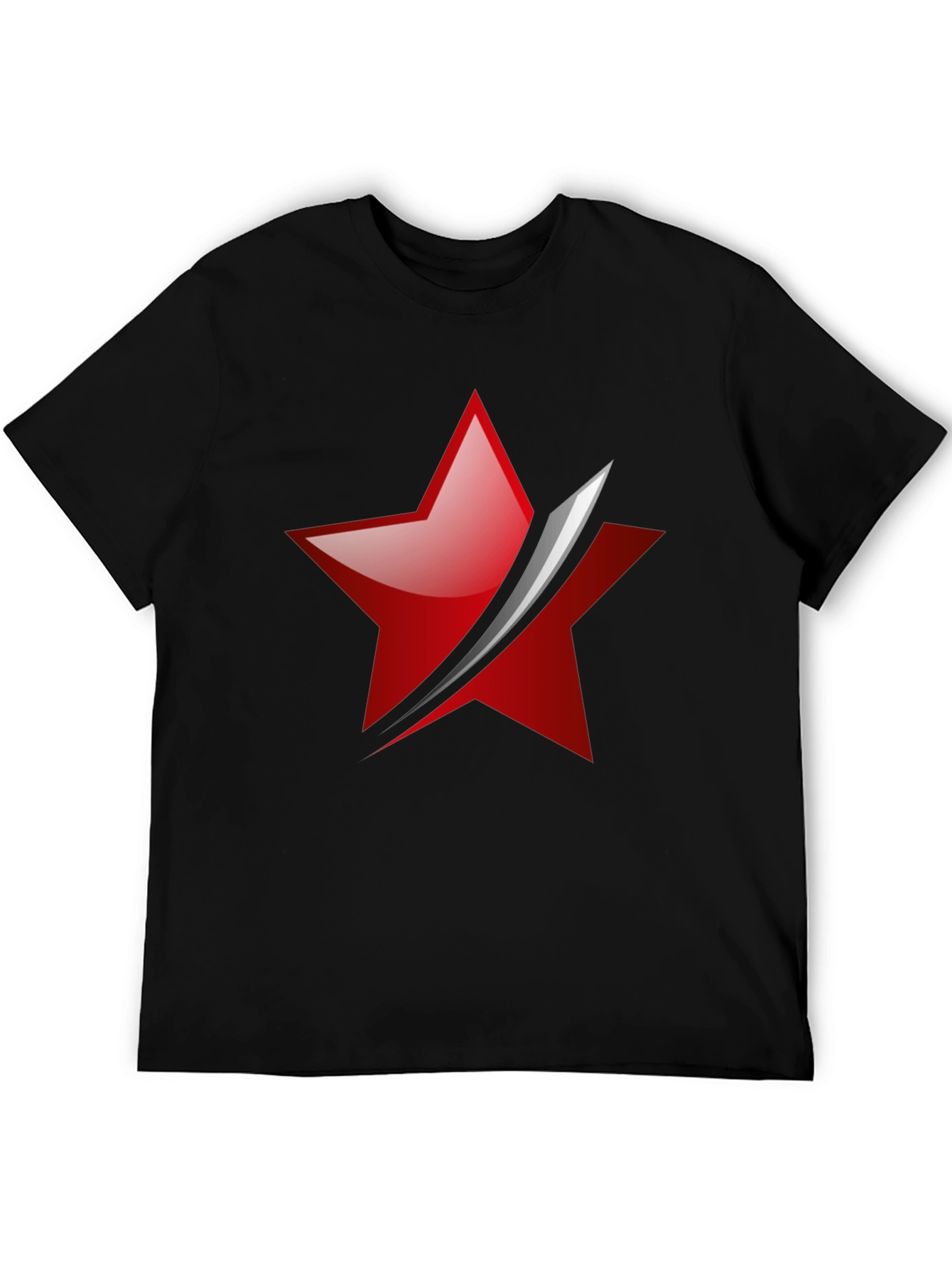 Red Star Slash Graphic Tee - Mens Black T-Shirt