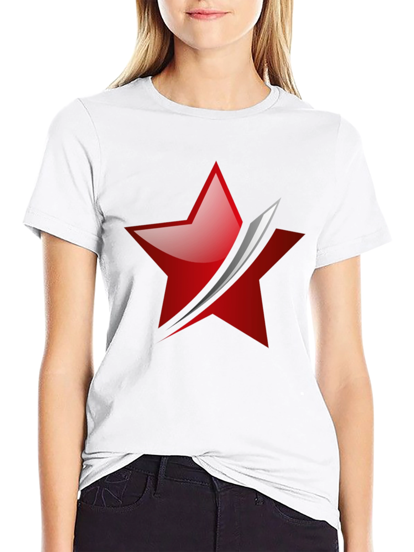 Red Star Slash Graphic Tee - Mens Black T-Shirt